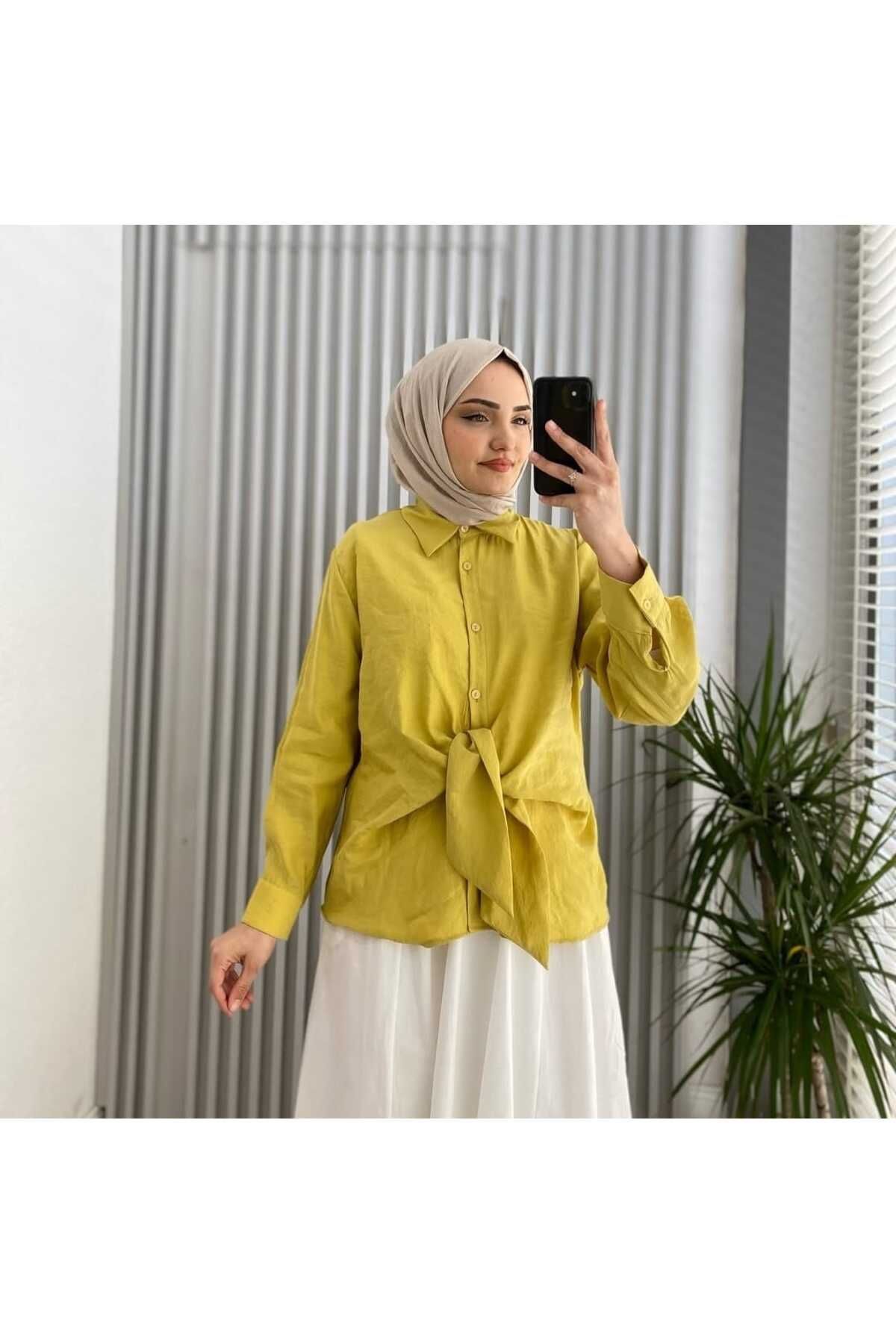afran collection ÖNDEN BAĞLAMALI GÖMLEK (MODAL KUMAŞ)