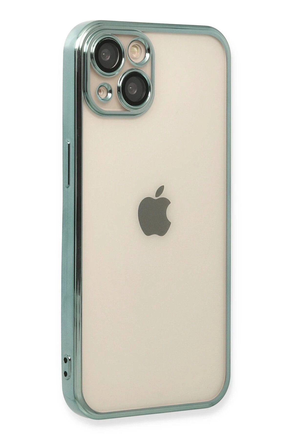 NewFace iPhone 14 Plus Kılıf Lensli Silikon - Yeşil WLZOR