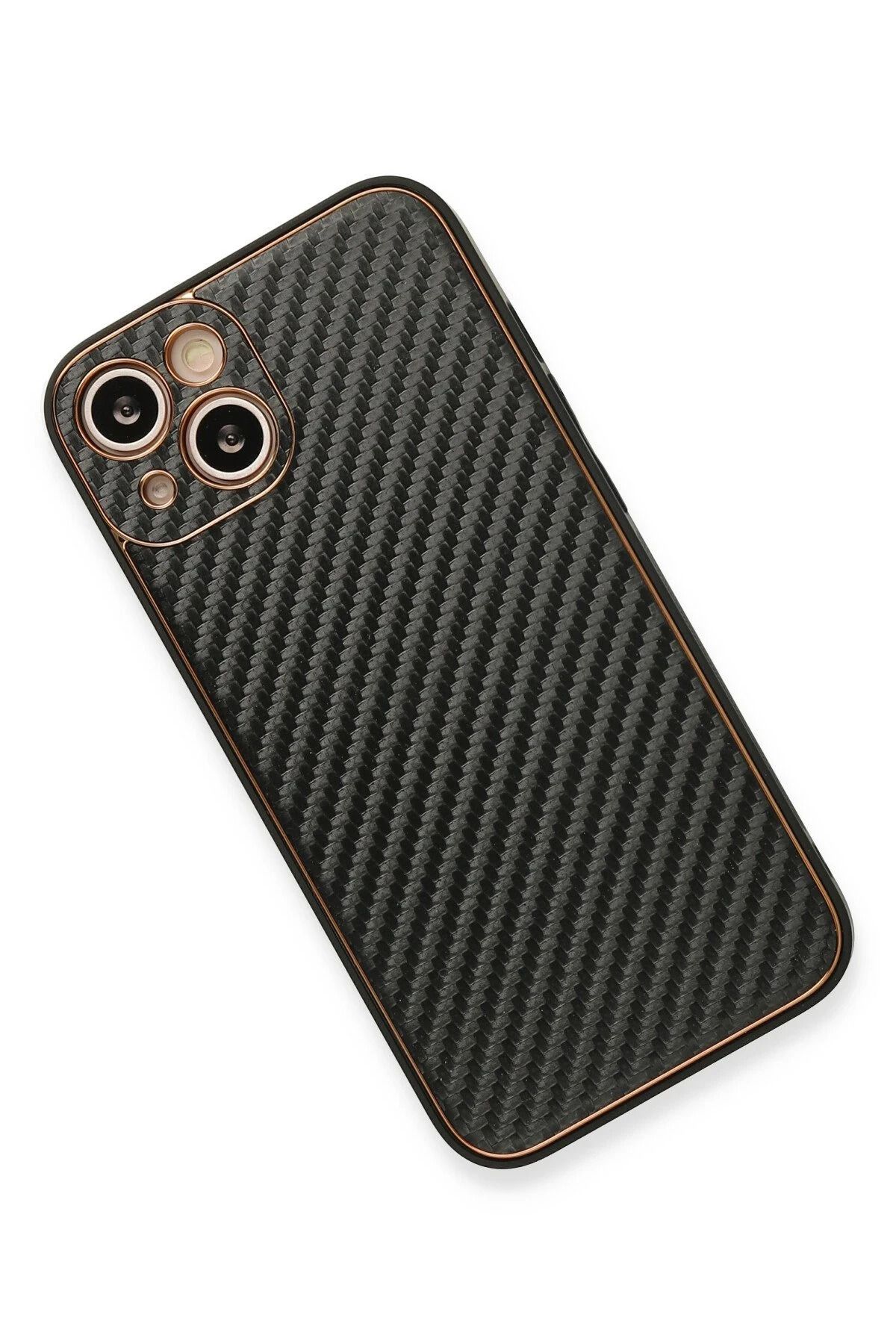 NewFace iPhone 13 Kılıf Coco Karbon Silikon - Siyah BSTMY