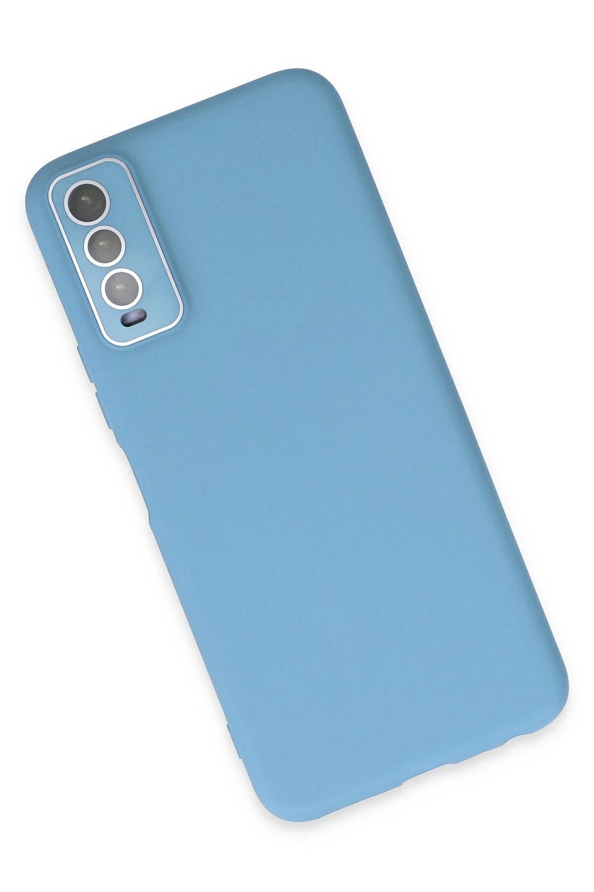 NewFace Vivo Y11S Kılıf Lansman Glass Kapak - Mavi DPMAH