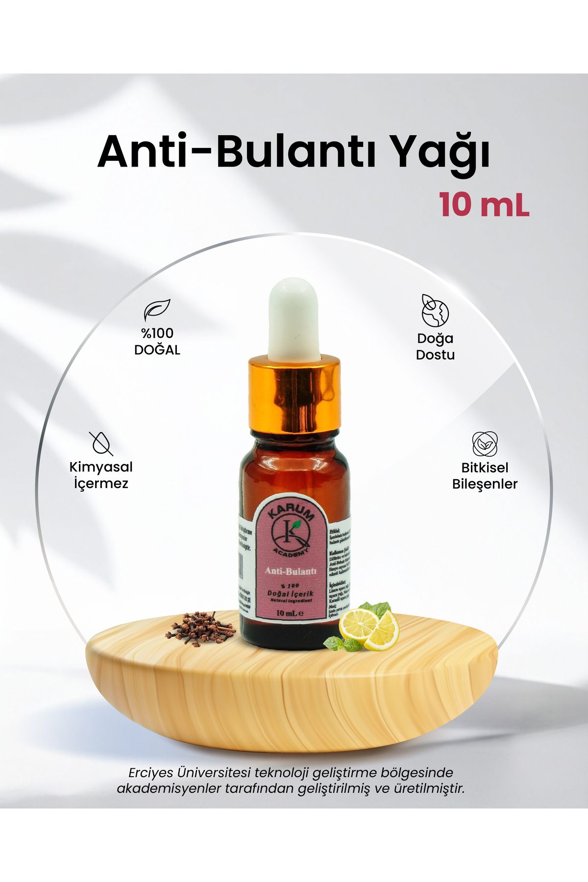 karum academy Aromaterapi-Sinerji %100 Doğal Cam Damlalıklı Anti-Bulantı Buhurdanlık 10ml