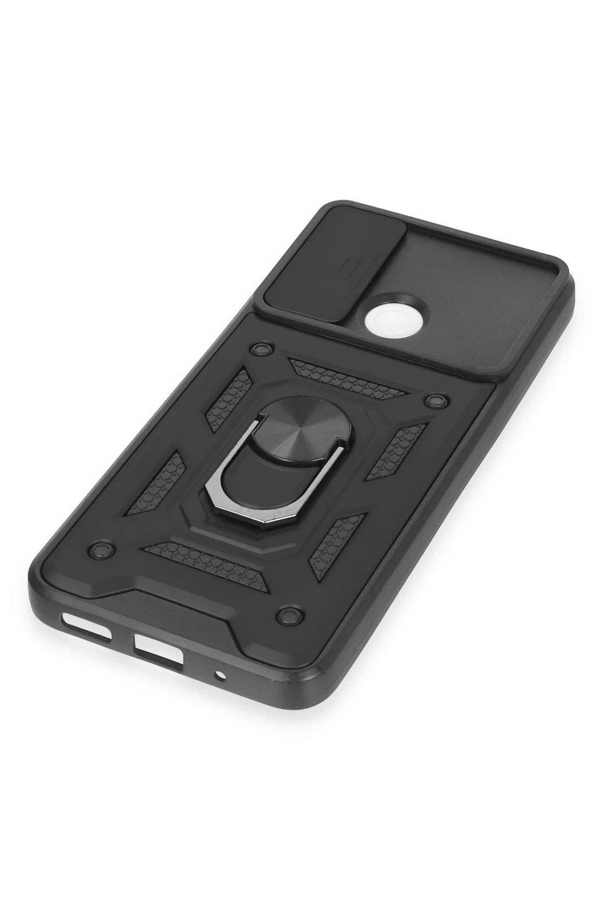 NewFace Xiaomi Redmi 12C Kılıf Pars Lens Yüzüklü Silikon - Siyah WLZOR