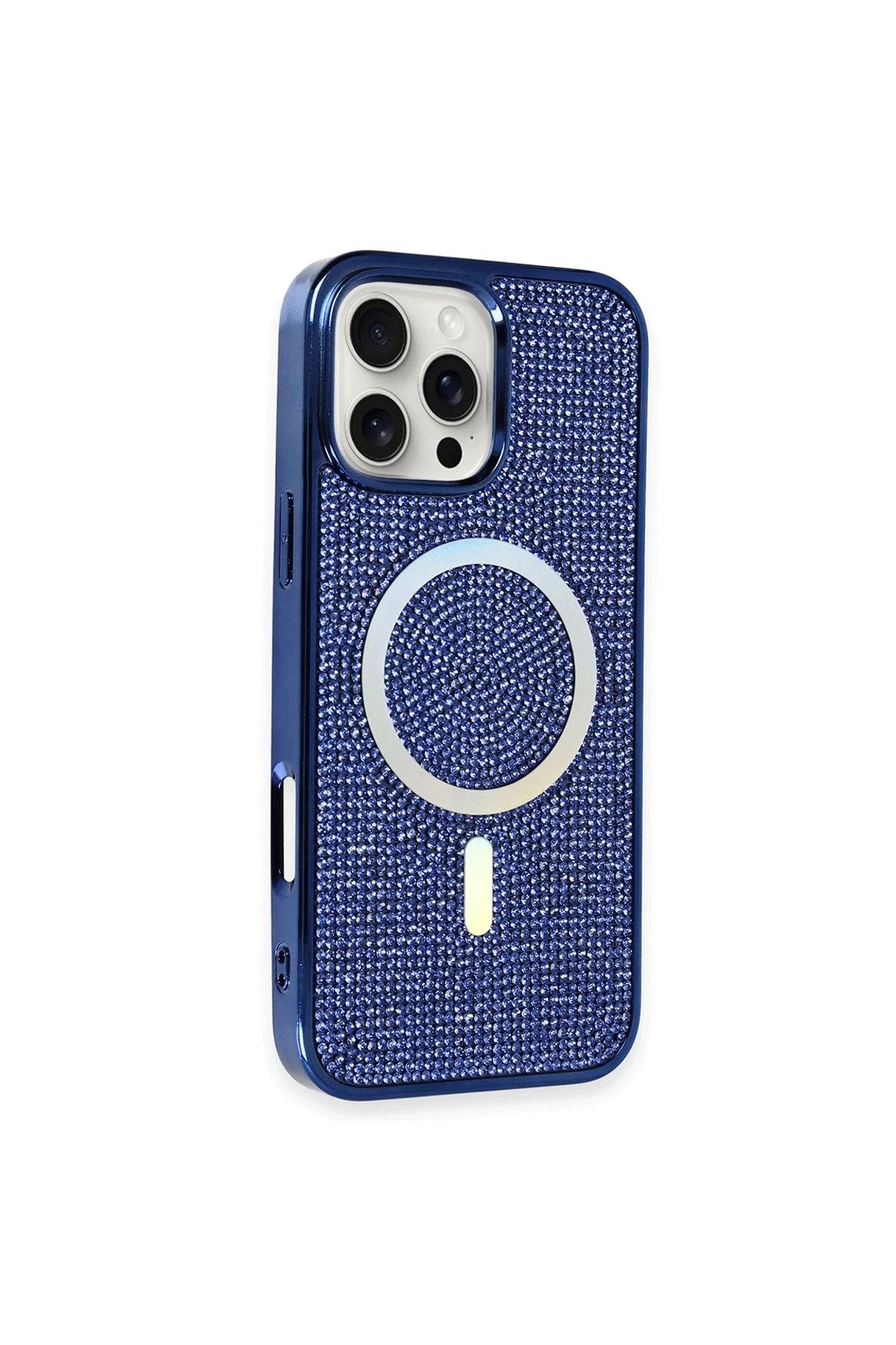 NewFace iPhone 16 Pro Kılıf Diamond Magsafe Kapak - Lacivert BSTMY