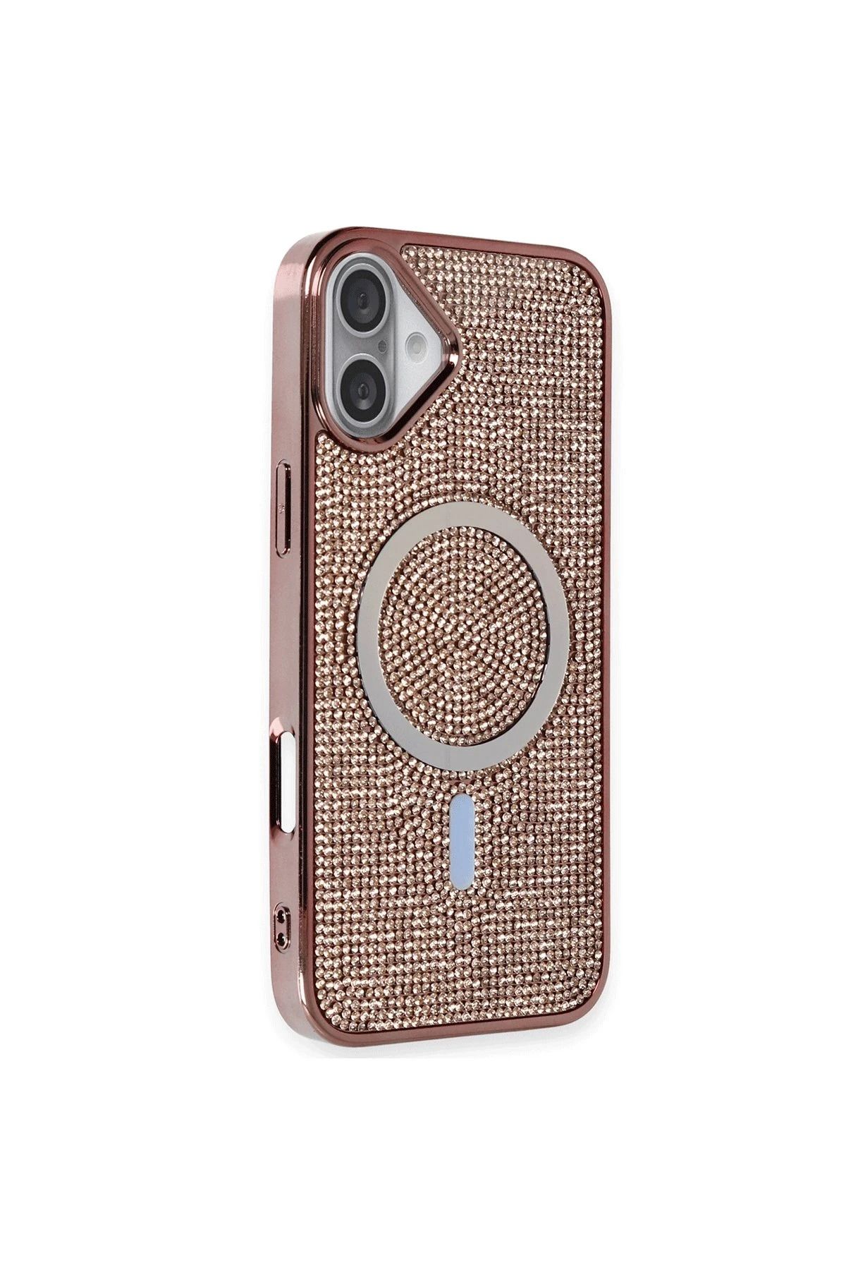 NewFace iPhone 16 Kılıf Diamond Magsafe Kapak - Pembe BSTMY
