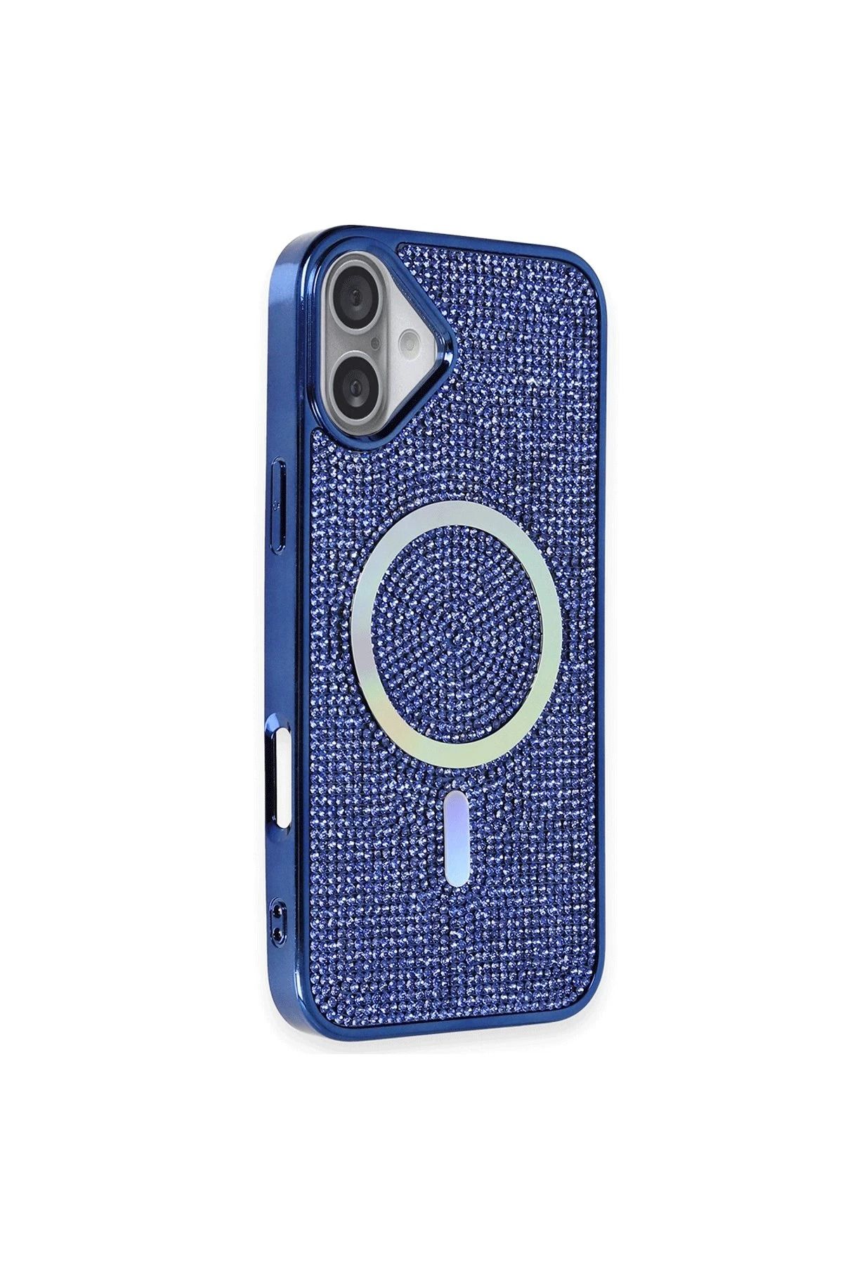NewFace iPhone 16 Kılıf Diamond Magsafe Kapak - Lacivert BSTMY