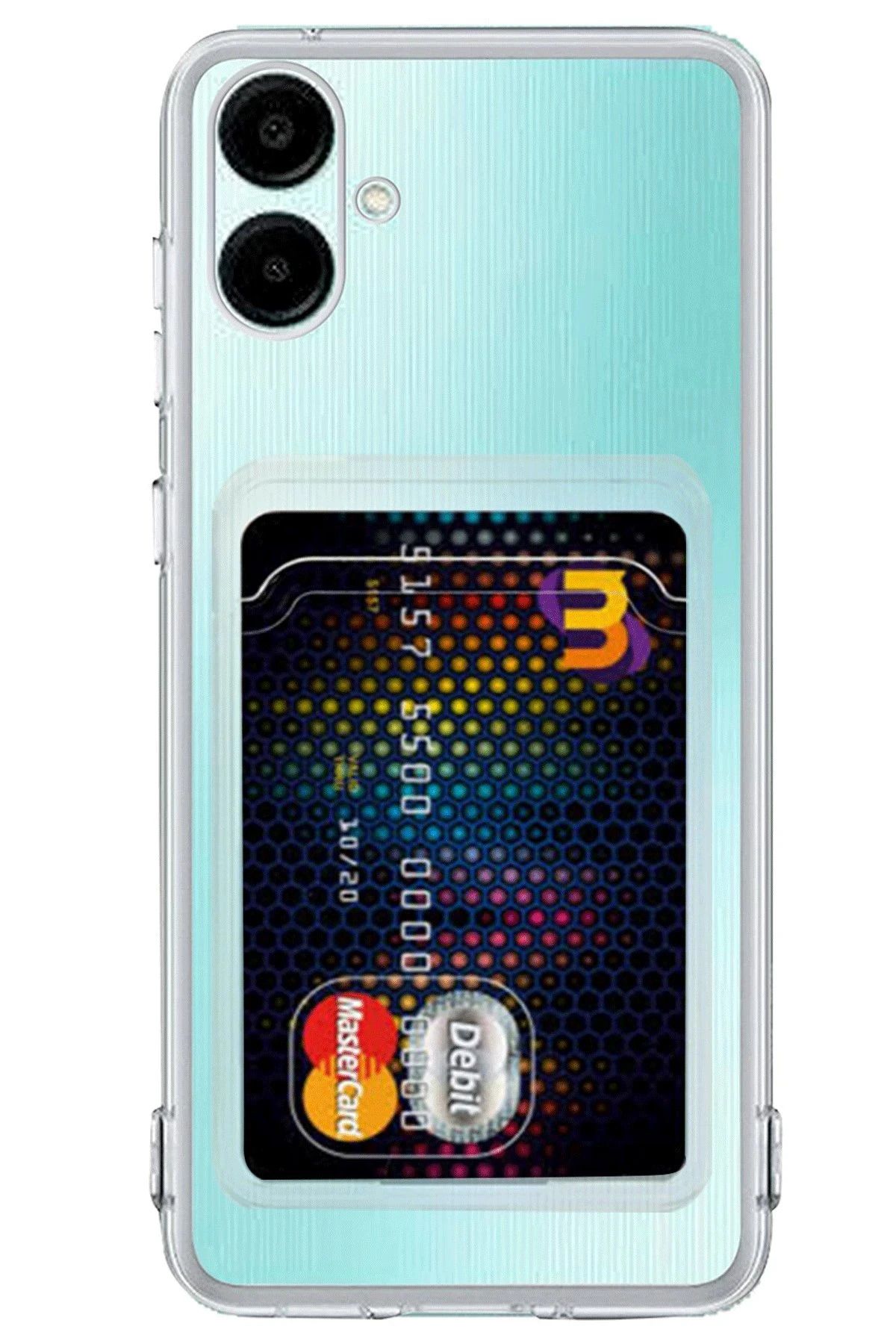 NewFace Samsung Galaxy A06 Kılıf Kart Şeffaf Silikon - Şeffaf BSTMY