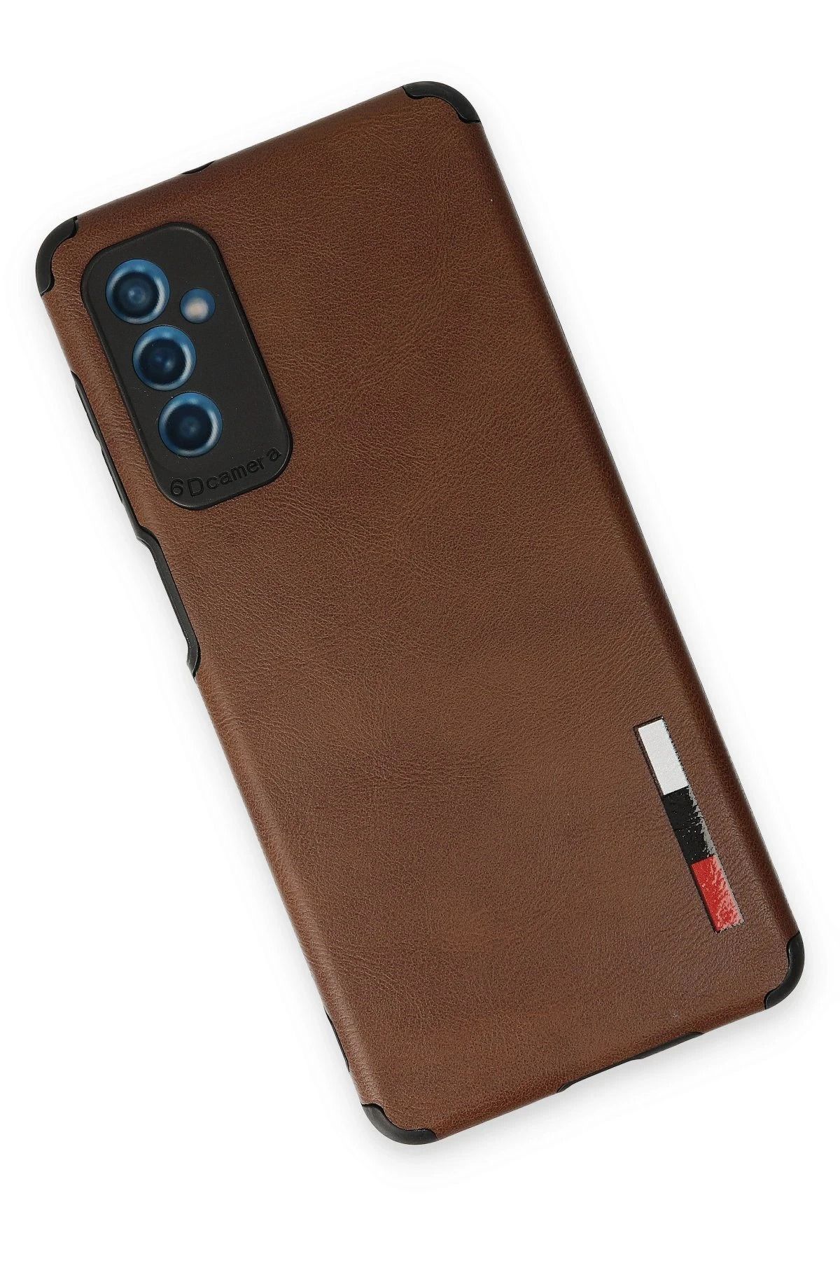 NewFace Samsung Galaxy M52 5G Kılıf Loop Deri Silikon - Kahverengi SVLRS