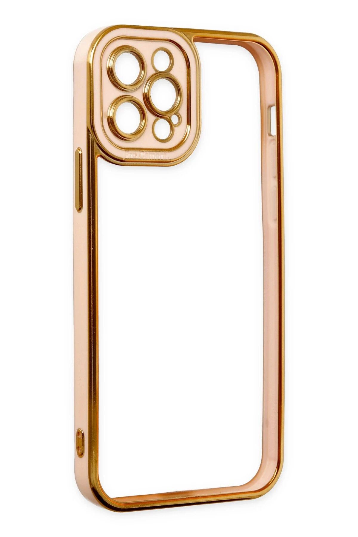 NewFace iPhone 12 Pro Max Kılıf Liva Lens Silikon - Rose NRMSA