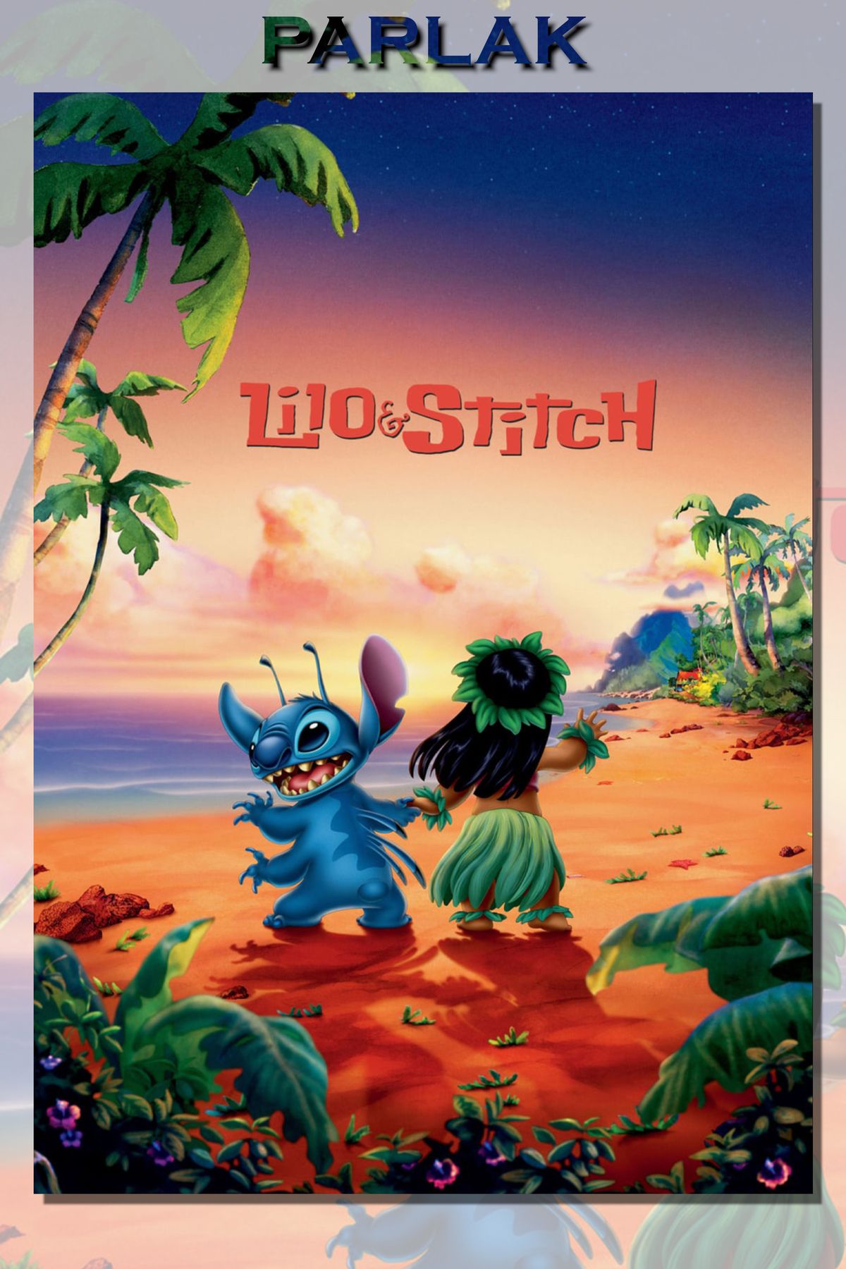 CALLWOOD Lilo ve Stiç, Stitch Çerçevesiz Film Tablo,Poster - Duvar Kağıdı Yüksek Kaliteli Baskı