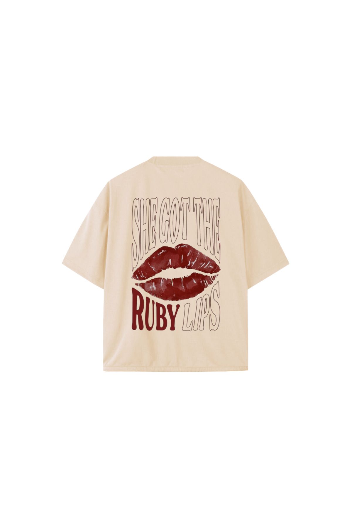 OZERGENE STORE She Got the Ruby Lips-Oversize T-Shirt