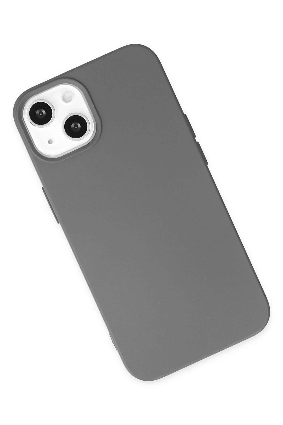 NewFace iPhone 14 Plus Kılıf Nano içi Kadife Silikon - Gri BSTMY