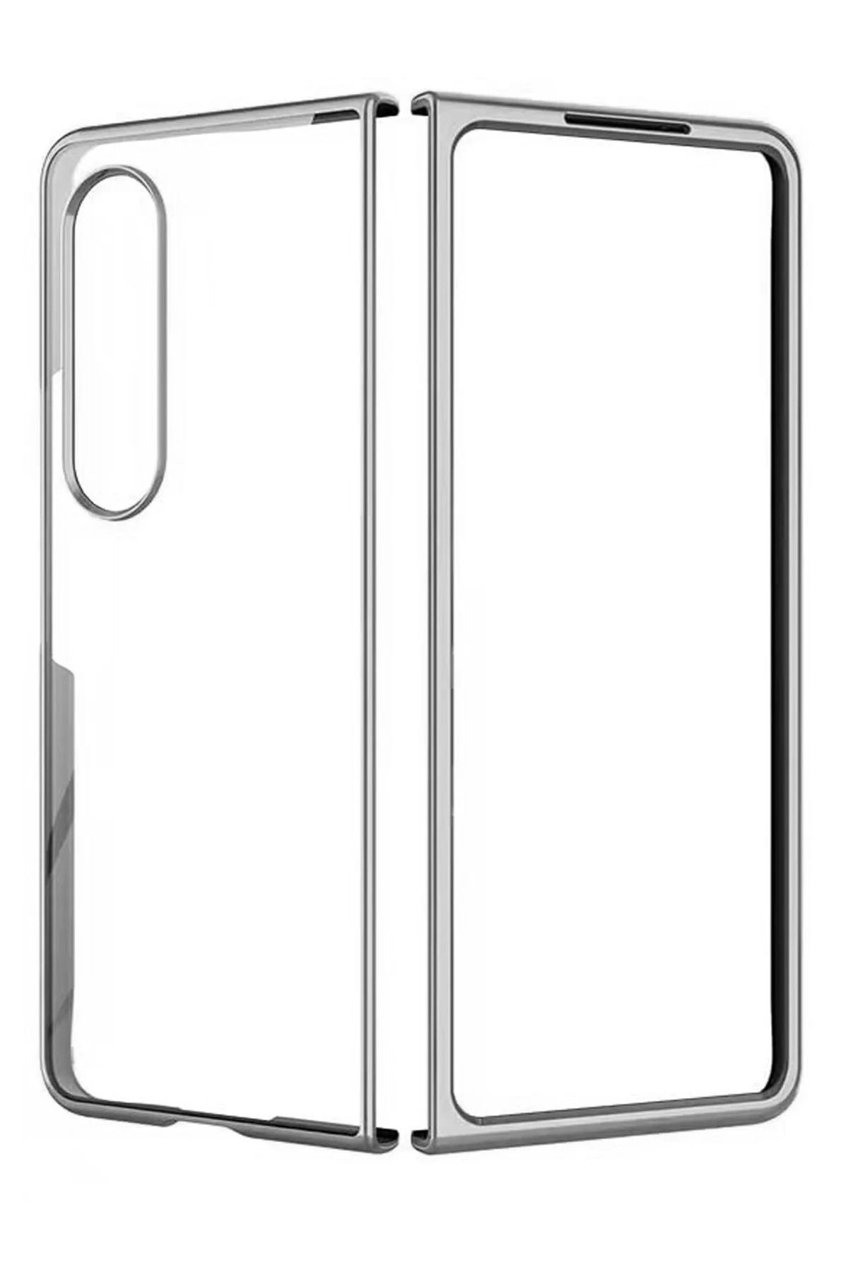 NewFace Samsung Galaxy Z Fold 3 Kılıf Fold Element Kapak - Gümüş SVLRS