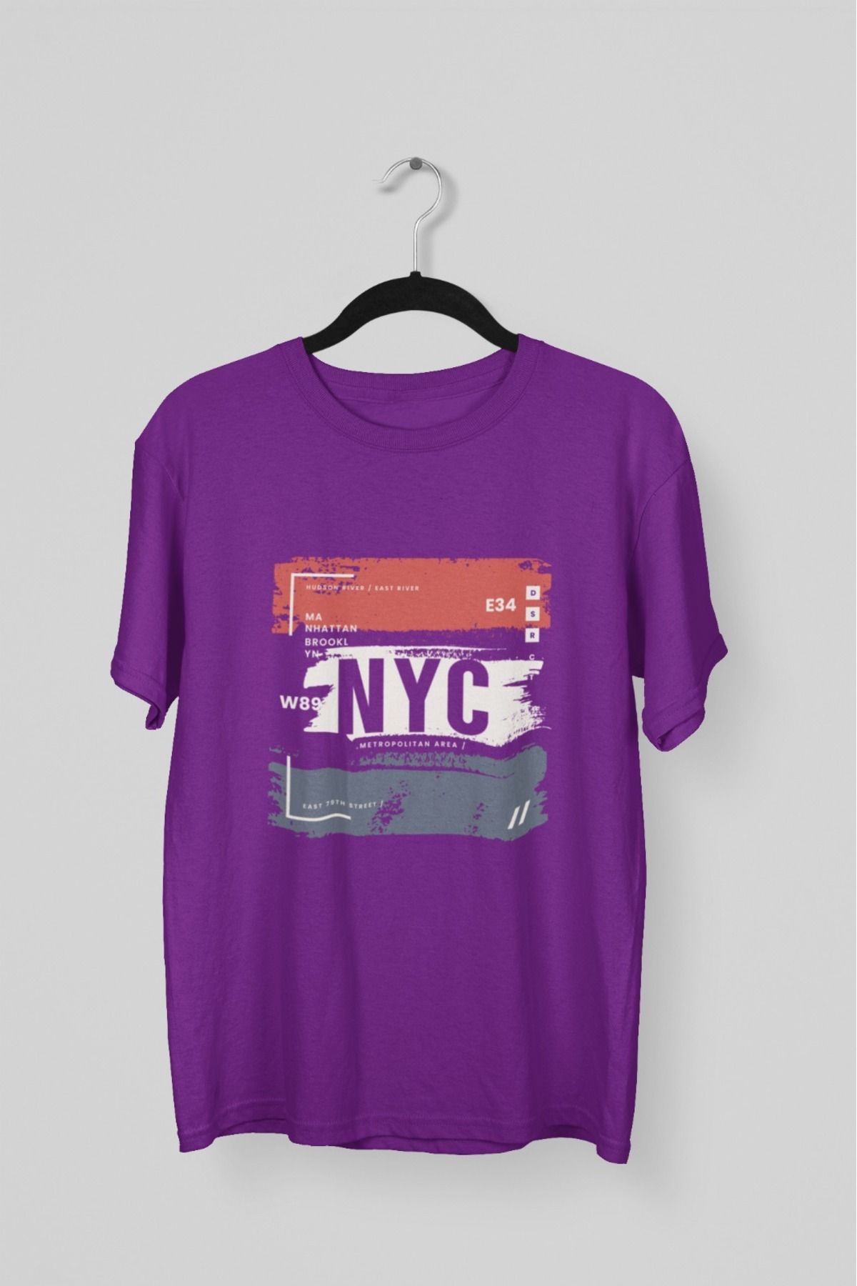 Butik ERKEK/KADIN -NYC- TRANSFER BASKILI YUVARLAK YAKA KISA KOL TİŞÖRT
