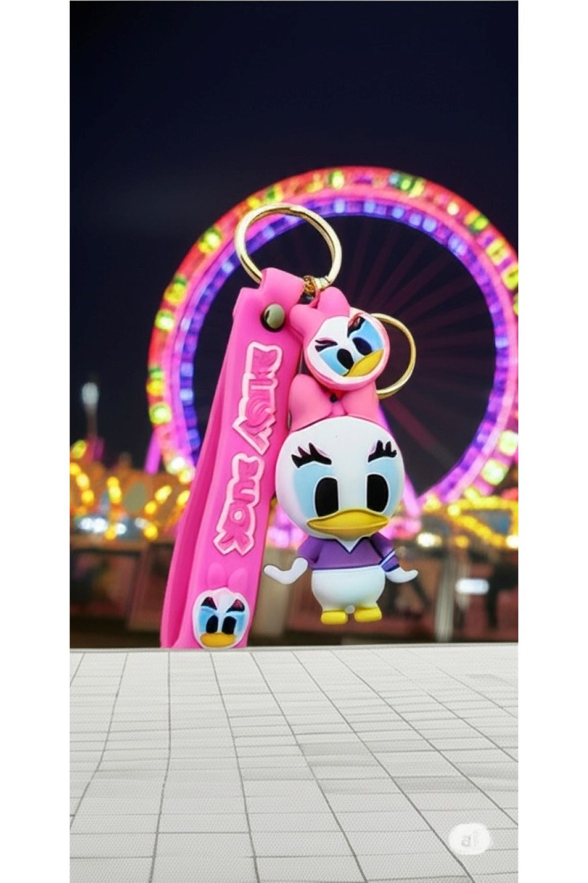 Mimi Aksesuar Anıme Dısney Daısy Duck Lüks Boy Büyük Boy Anahtarlık Çanta Aksesuarı