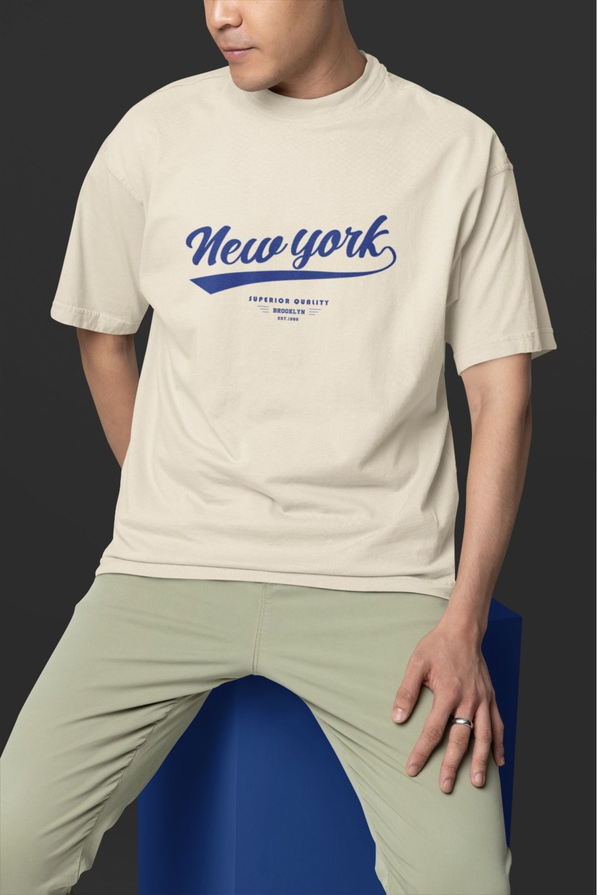 Butik ERKEK/KADIN -NEW YORK- TRANSFER BASKILI YUVARLAK YAKA KISA KOL TİŞÖRT