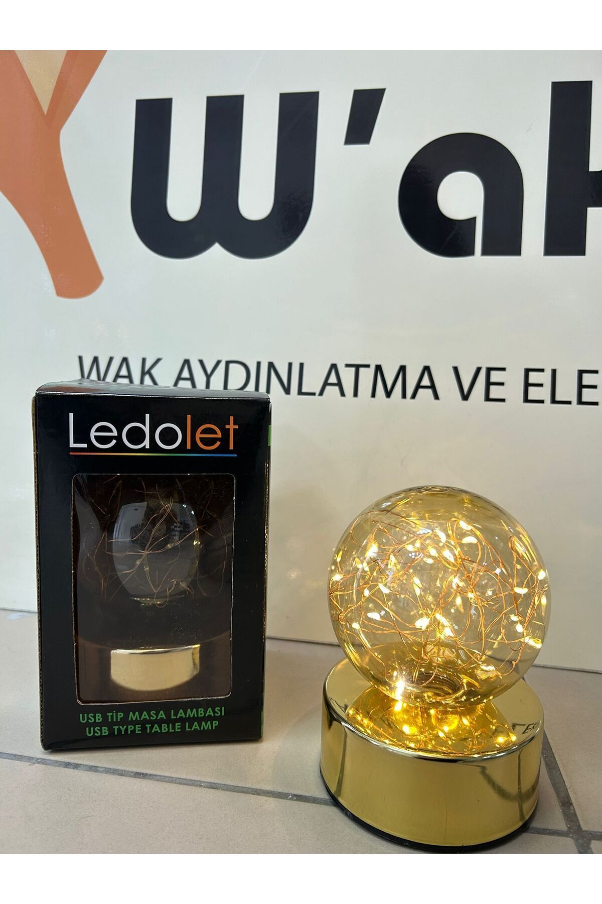 wak LEDOLET PERİ LEDLİ KÜRE GOLD TABAN