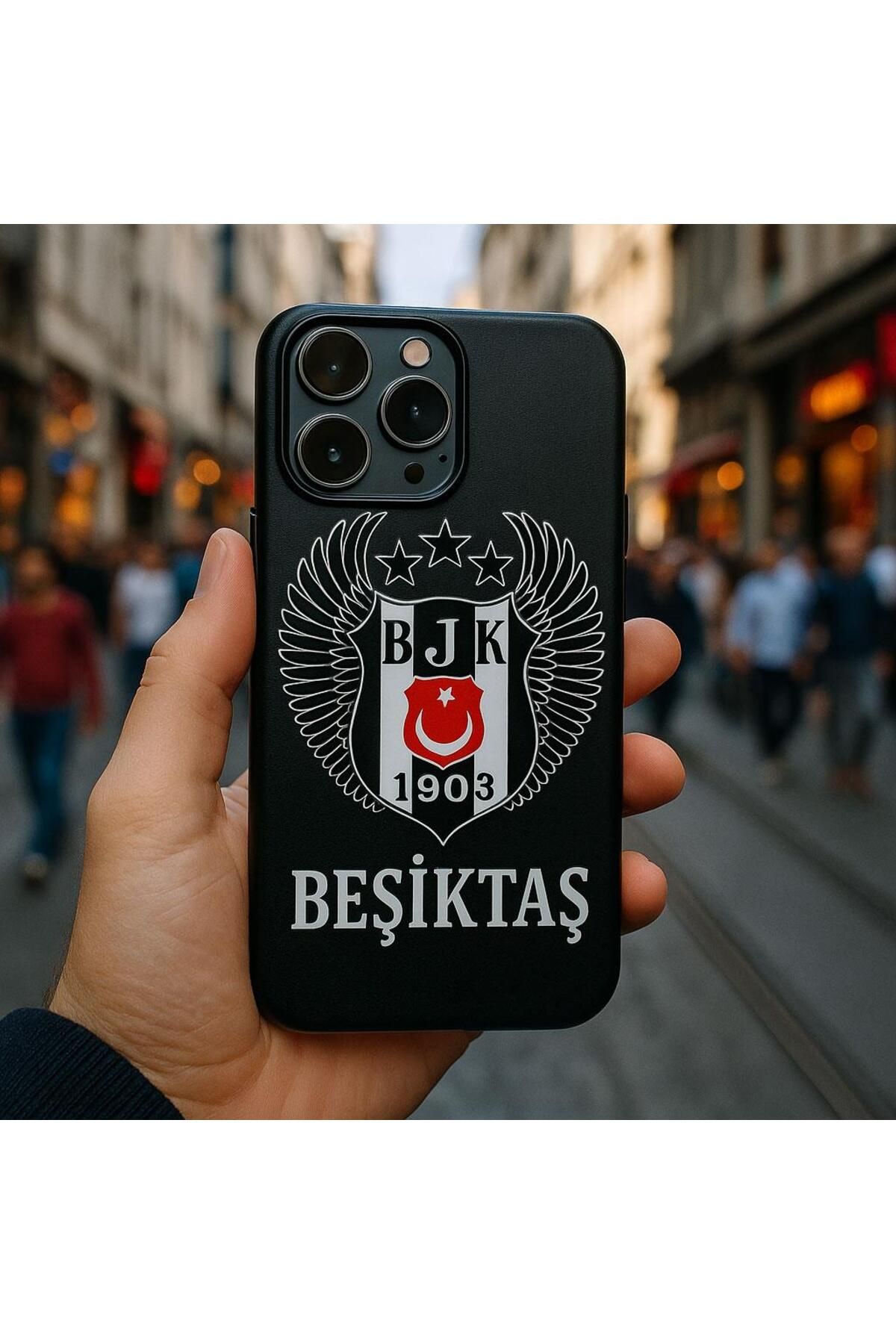 DEMİNA iPhone 15 Pro Uyumlu Beşiktaş Baskılı Silikon Lansman Kılıf