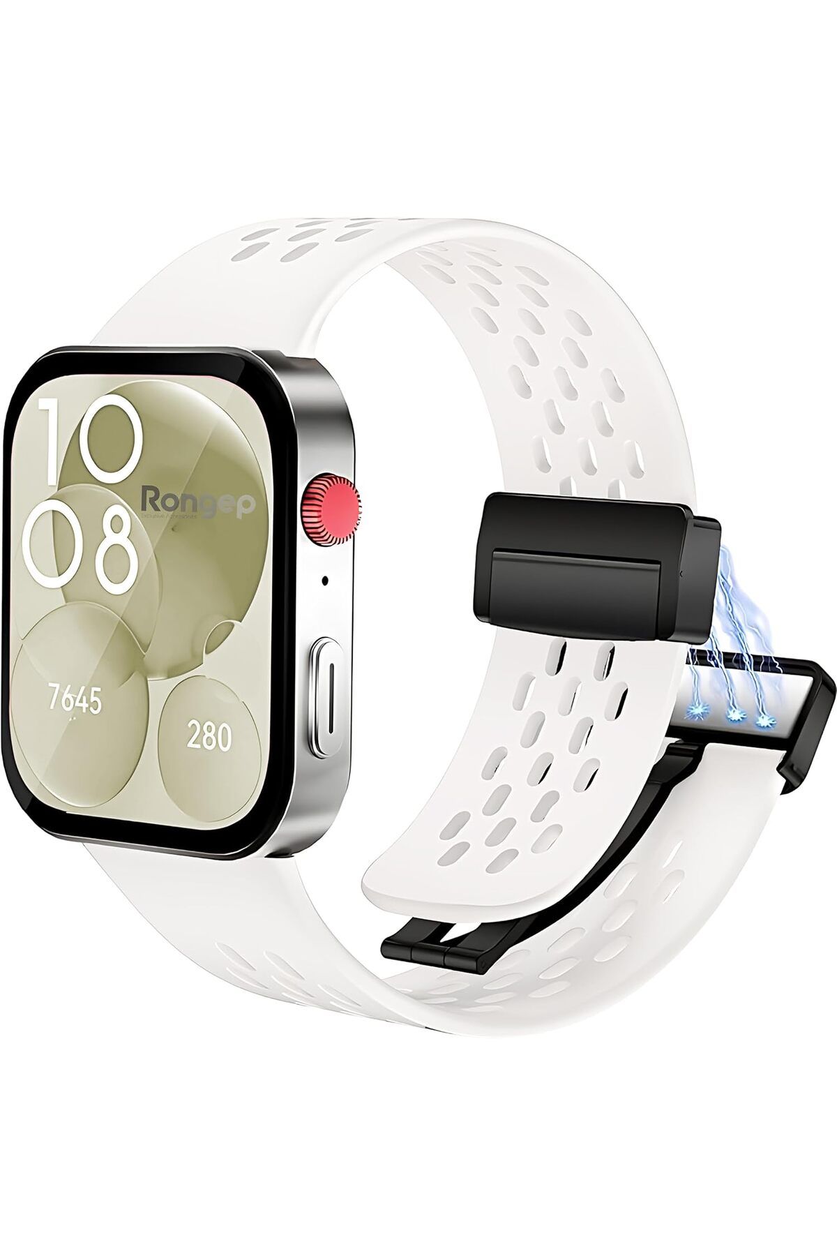 ÇAĞUR KDROGLU Watch Fit 3 ile Uyumlu Spor Kordon Ayarlanabilen Manyetik Kilit Mekanizmalı Nefes Alabilirl