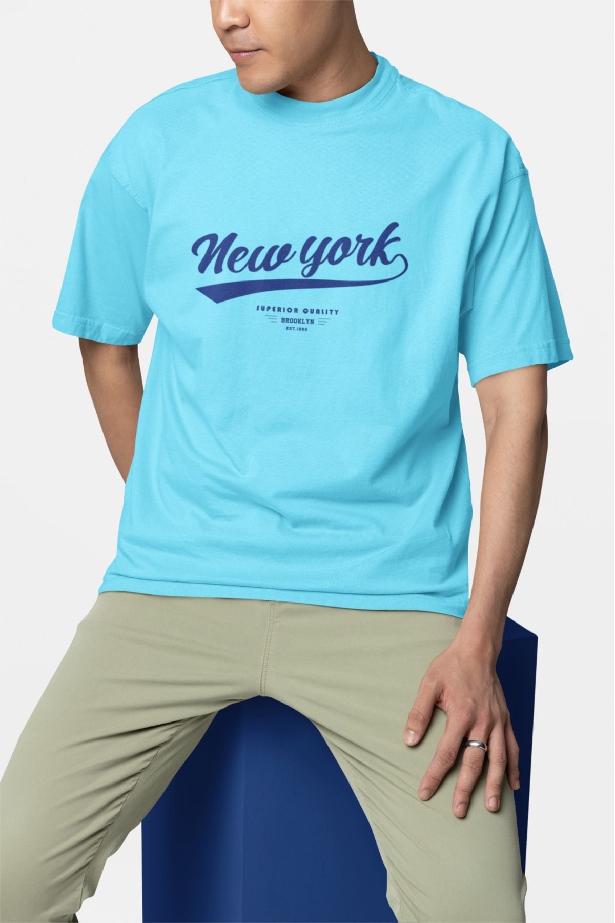 Butik ERKEK/KADIN -NEW YORK- TRANSFER BASKILI YUVARLAK YAKA KISA KOL TİŞÖRT