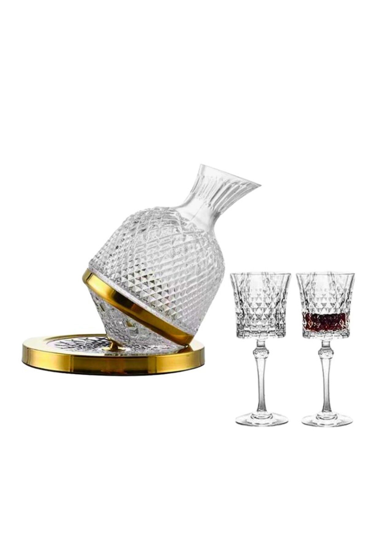 OEM Set Decantor Vin Decantor Vin Rotativ, Ergonomic, Incl. Accesorii, 2 Pahare, 1500 Ml - One Size