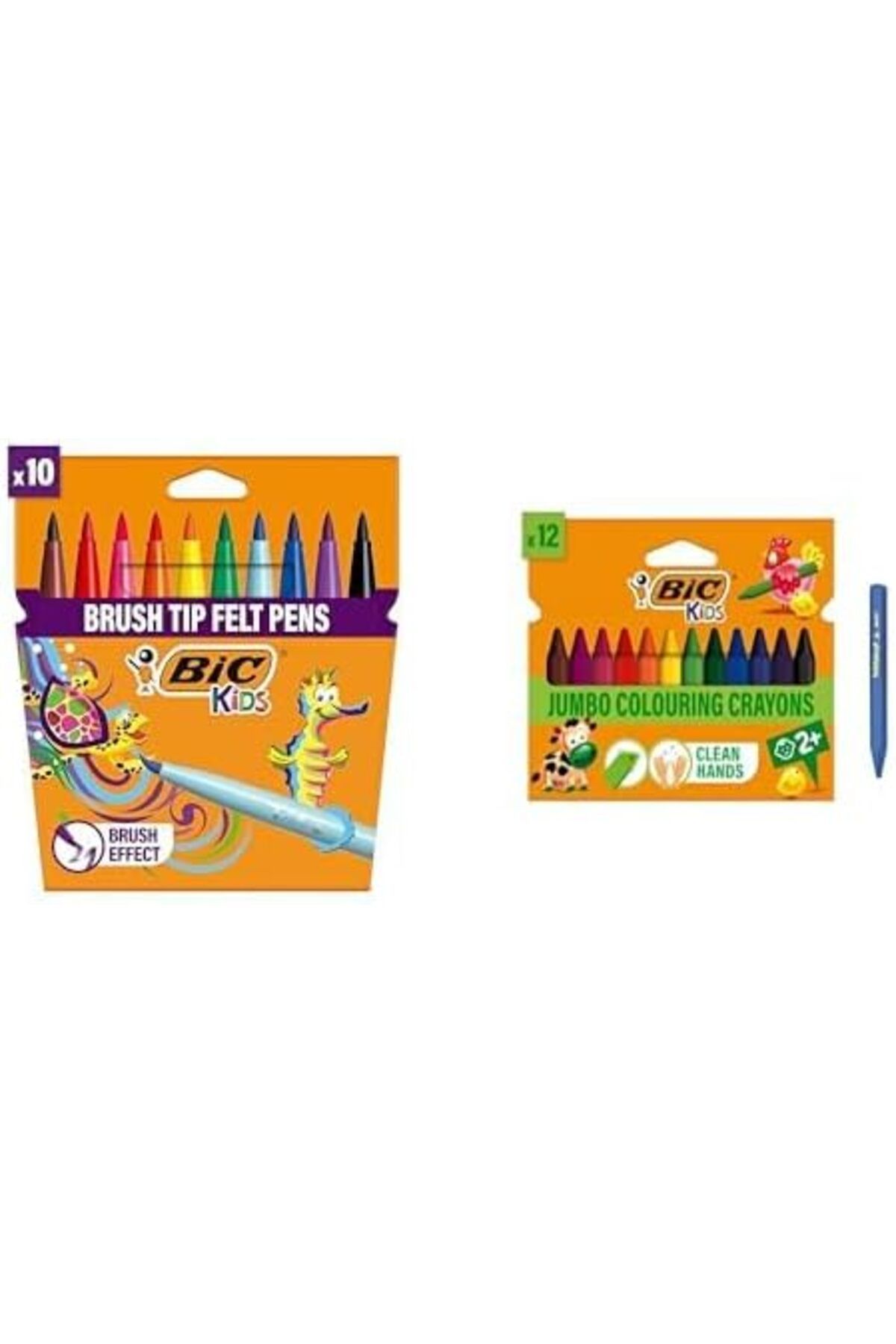 STOREMAX bystoreby Kids Visaquarelle Fırça Uçlu Boya ve Plastidecor Pastel Boya Seti (10'lu + 12'li) NewDe