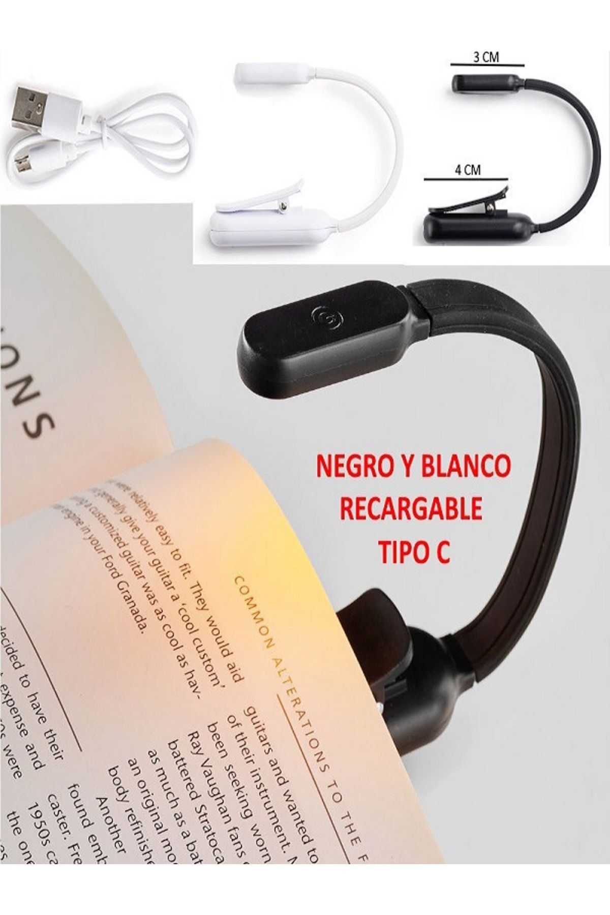 Mıquelrıus Kitap Okuma Lambası led Şarj Edilebilir Siyah