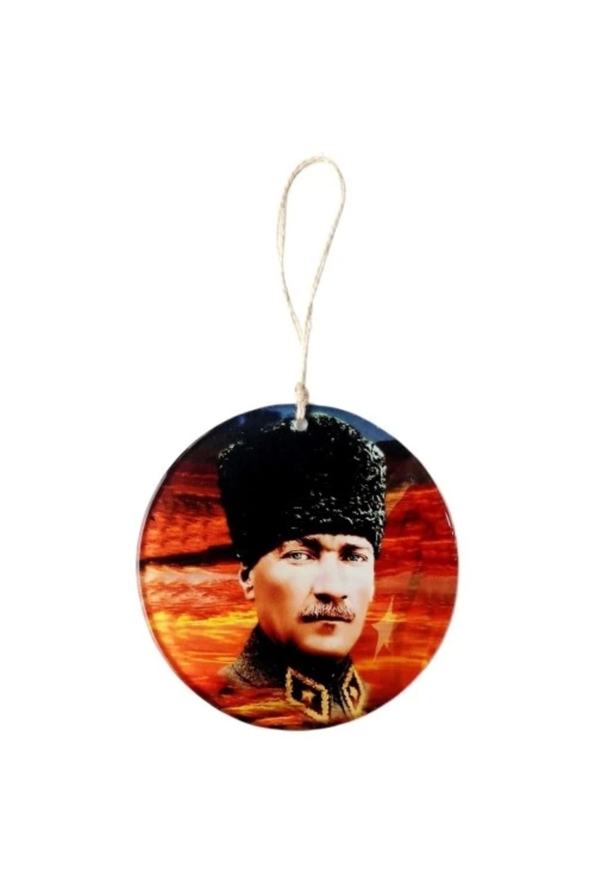 HayMed Kalpaklı Atatürk 15 Santimetre Füzyon Cam Duvar Süsü