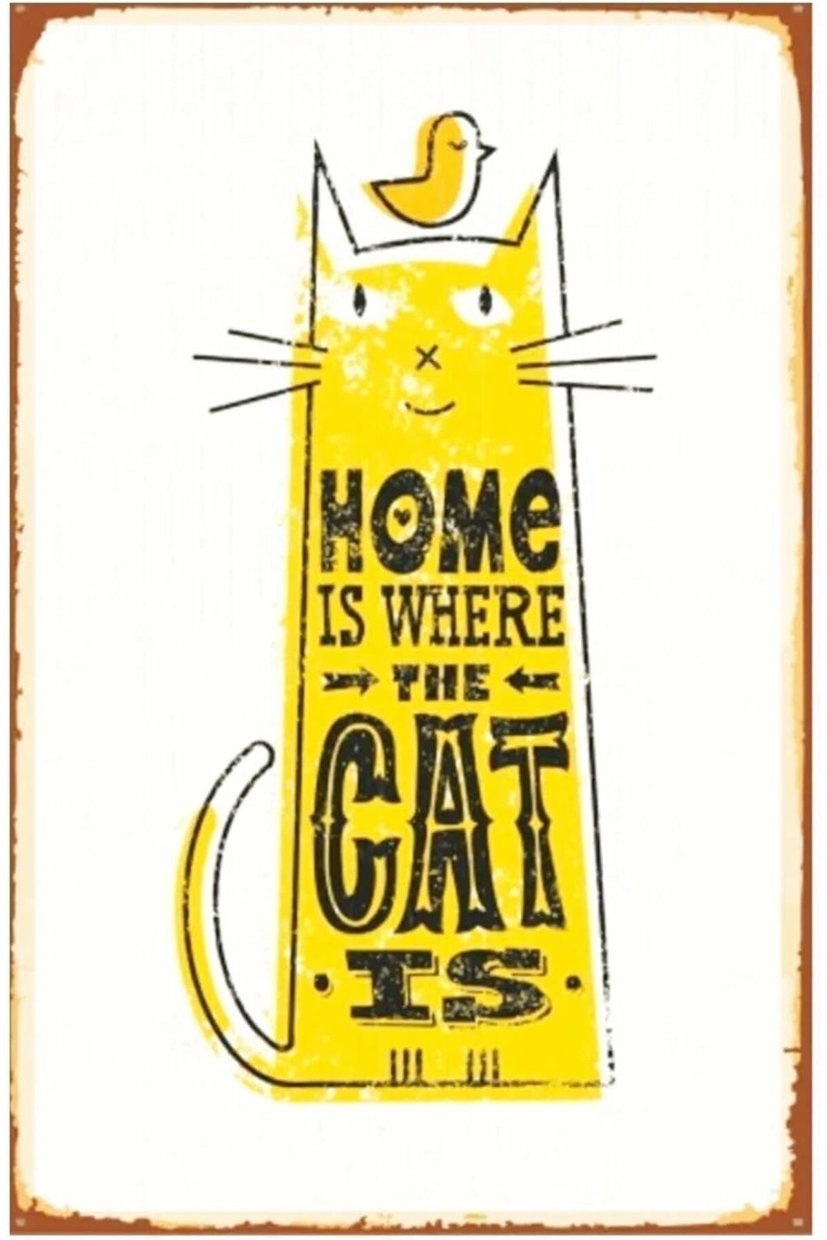 KDROĞLU KDROGLU Kuşe Kağıt Duvar Posteri Cat Is Retro Vintage Drtr0040 New Desing 1109836