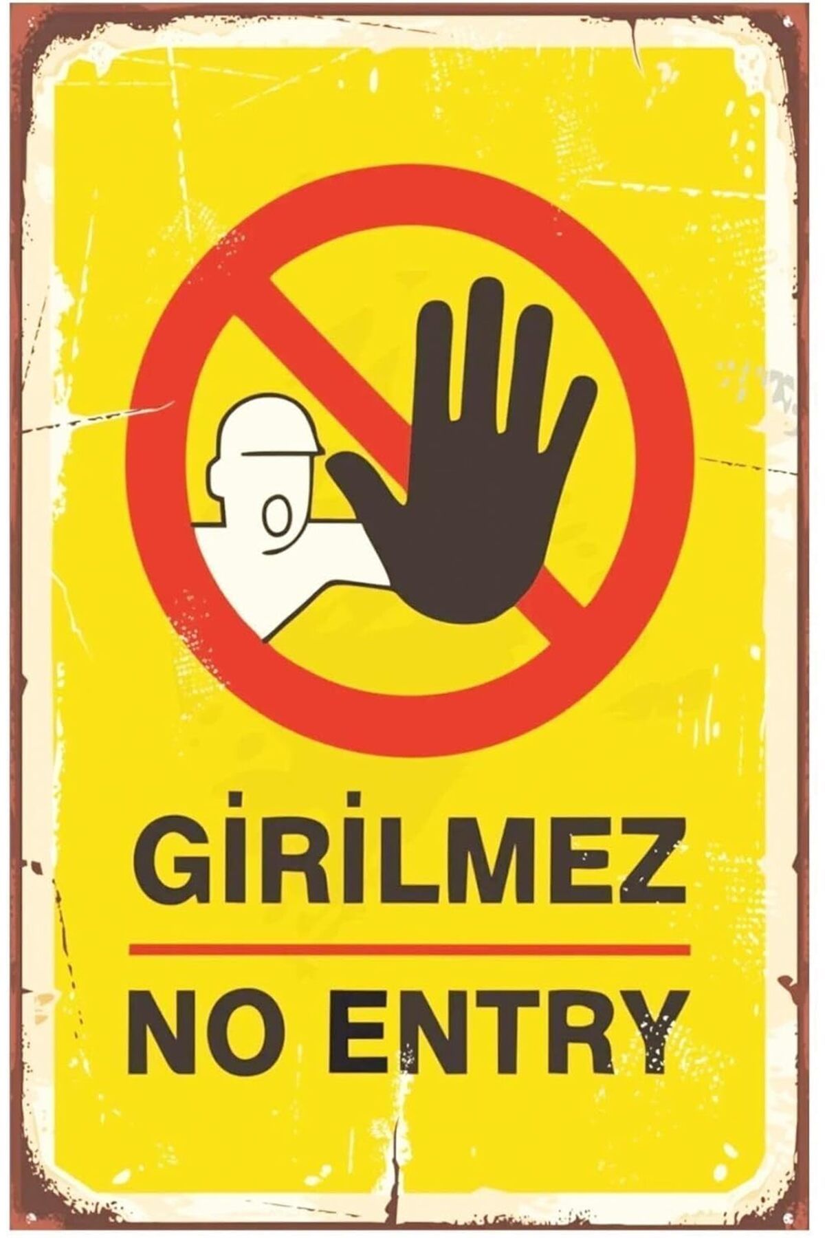 KDROĞLU KDROGLU Girilmez No Entry Retro Vintage Ahşap Mdf Tablo New Desing 1109836