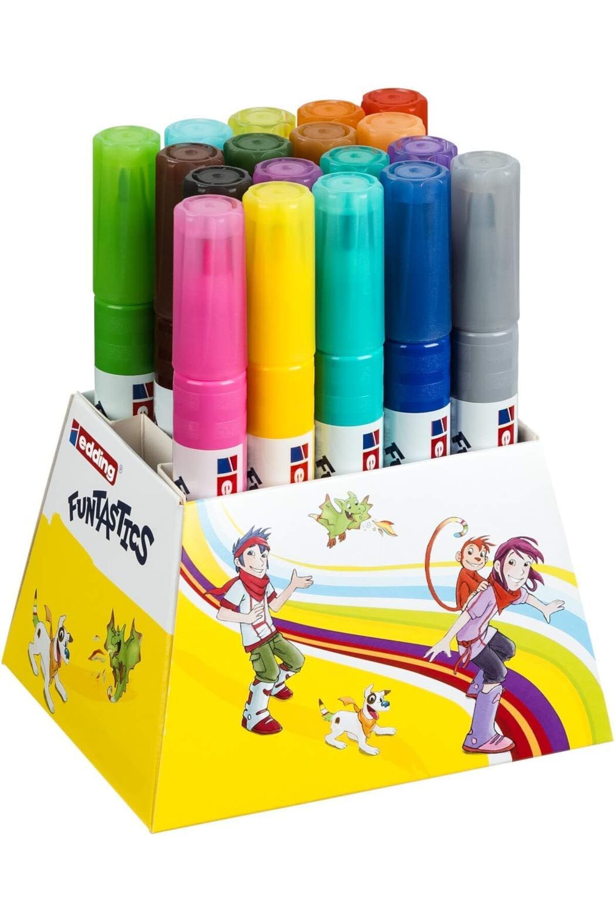STOREMAX daliashops 14 FUNTASTICS çocuklar için kalın uçlu keçeli kalem 18'li set - 2-3 mm yuvarlak uç
