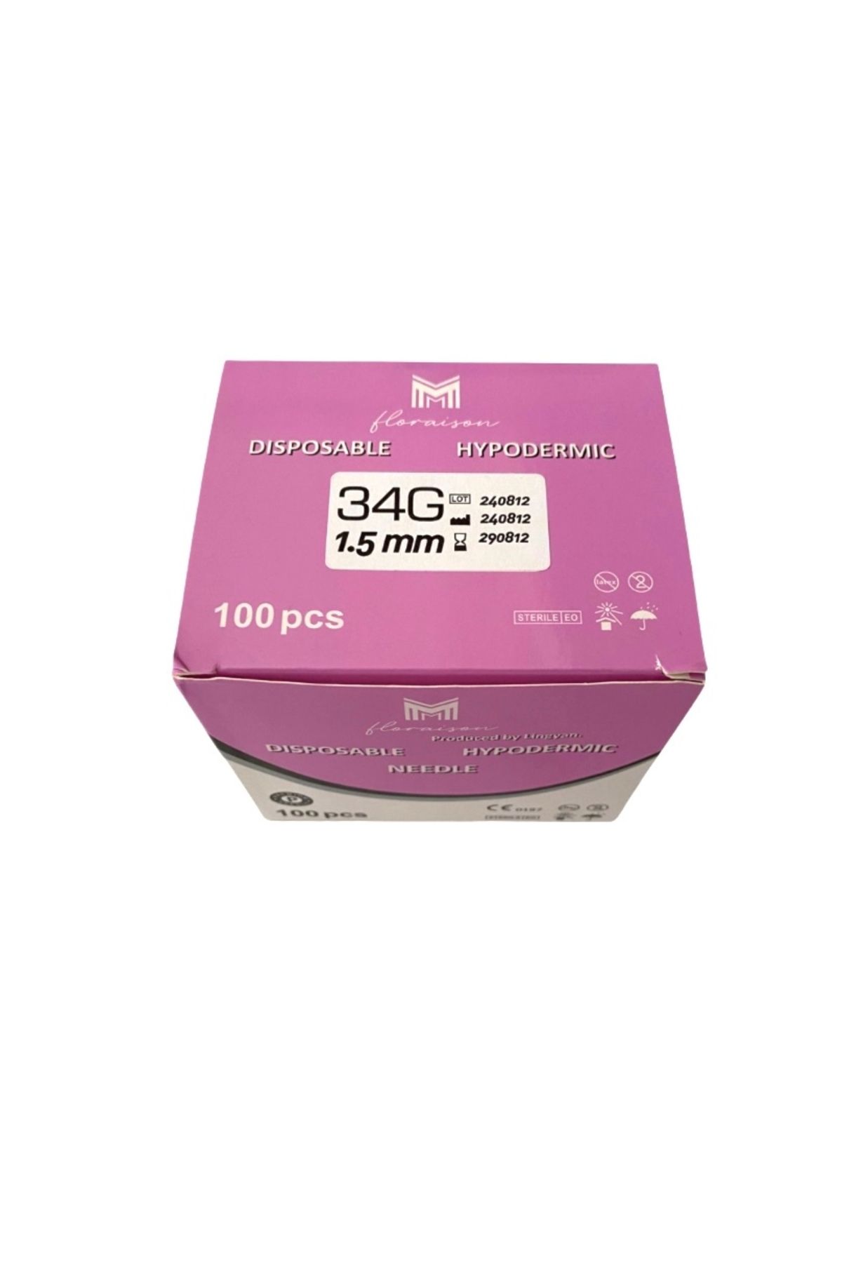Floraison Medikal 34G x 1,5MM Mezoterapi Enjektör Ucu 100 Adet