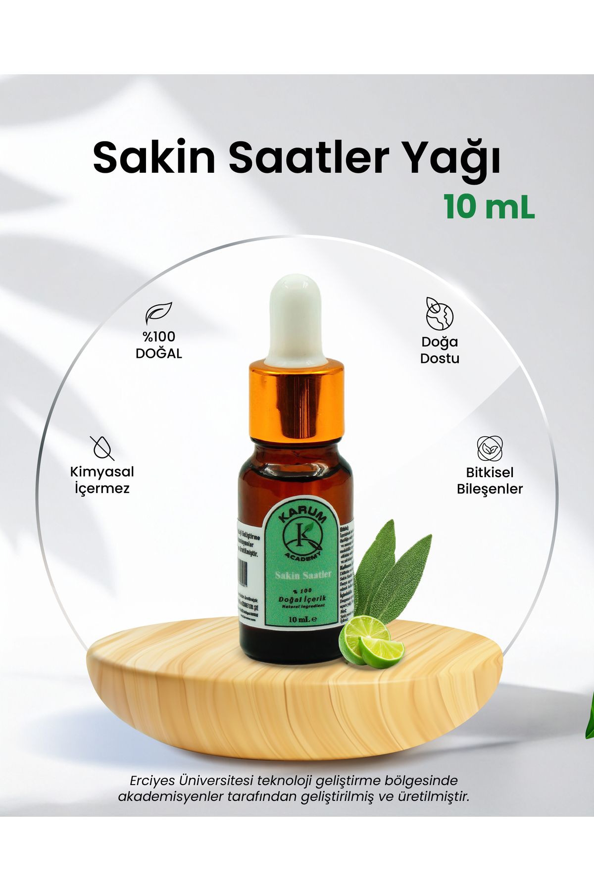 karum academy Aromaterapi-Sinerji %100 Doğal Cam Damlalıklı Sakin Saatler Buhurdanlık, Difüzör 10ml