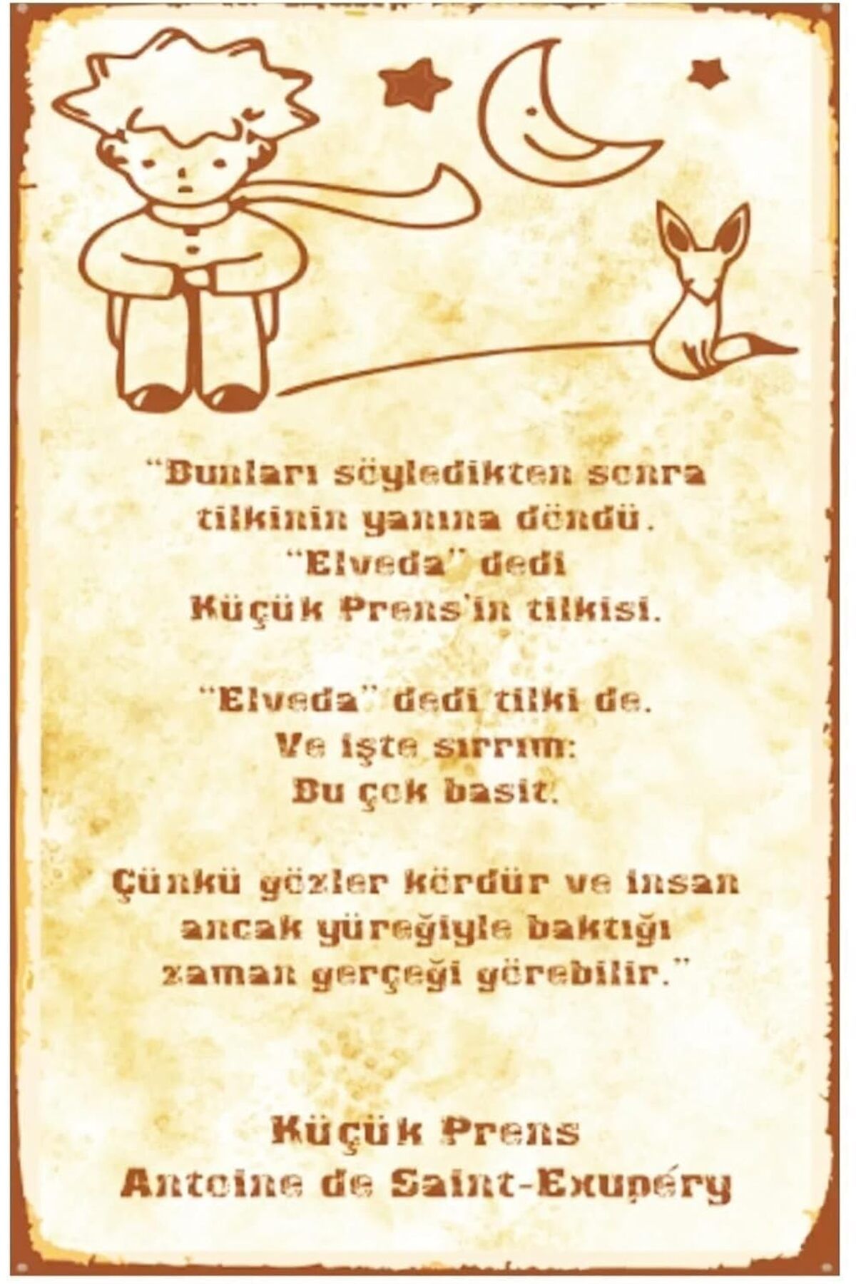 KDROĞLU Kuşe Kağıt Duvar Posteri Küçük Prens