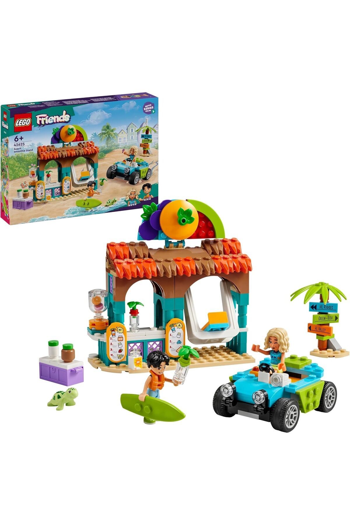 STOREMAX jvnnastore Friends Meyveli İçecek Plaj Standı 42625-6 Yaş ve Üzeri Çocuklar için Kaplumbağa