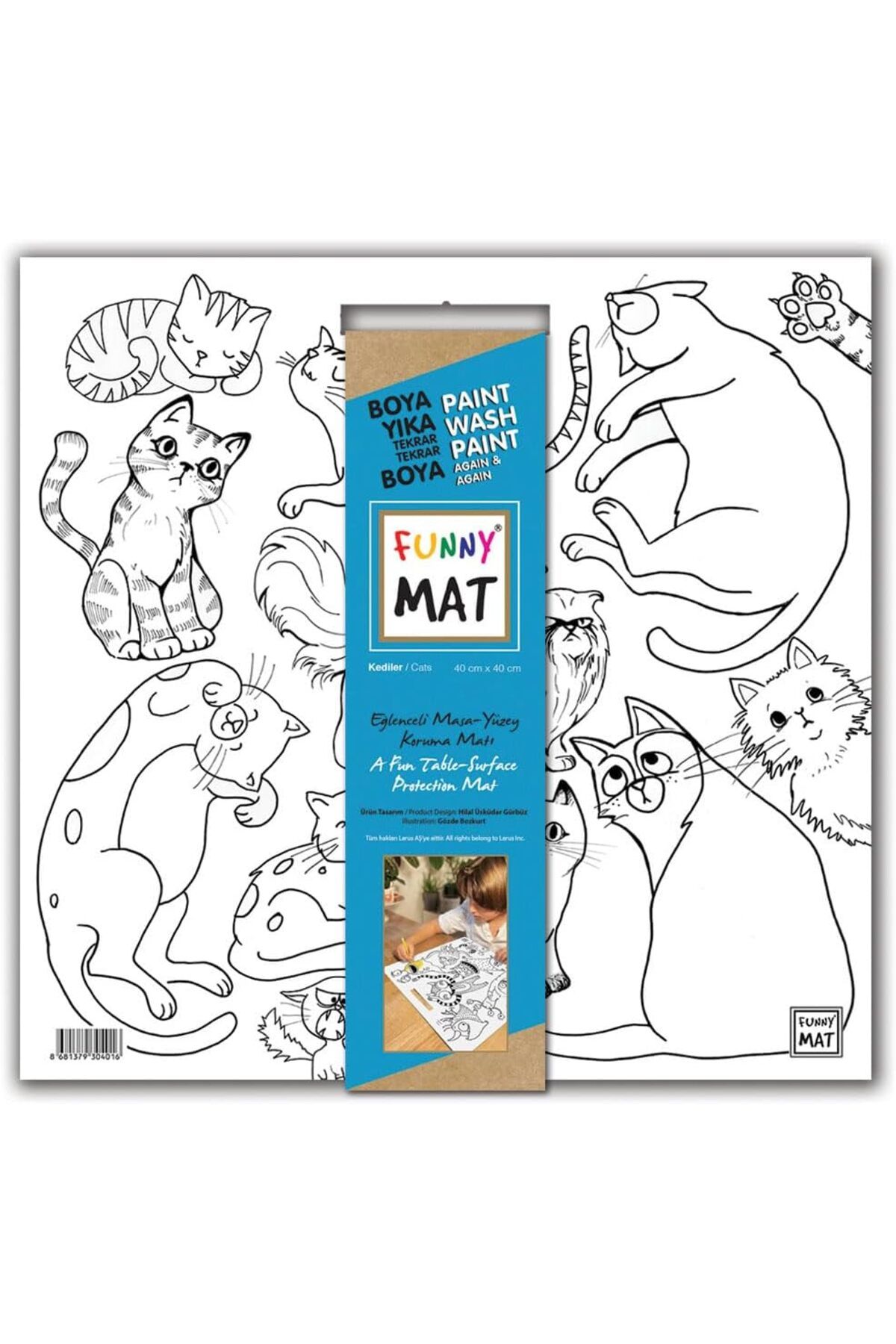 STOREMAX htpshopmx Çocuk Funny Mat White 40X40Cm - Kediler str http 1092444