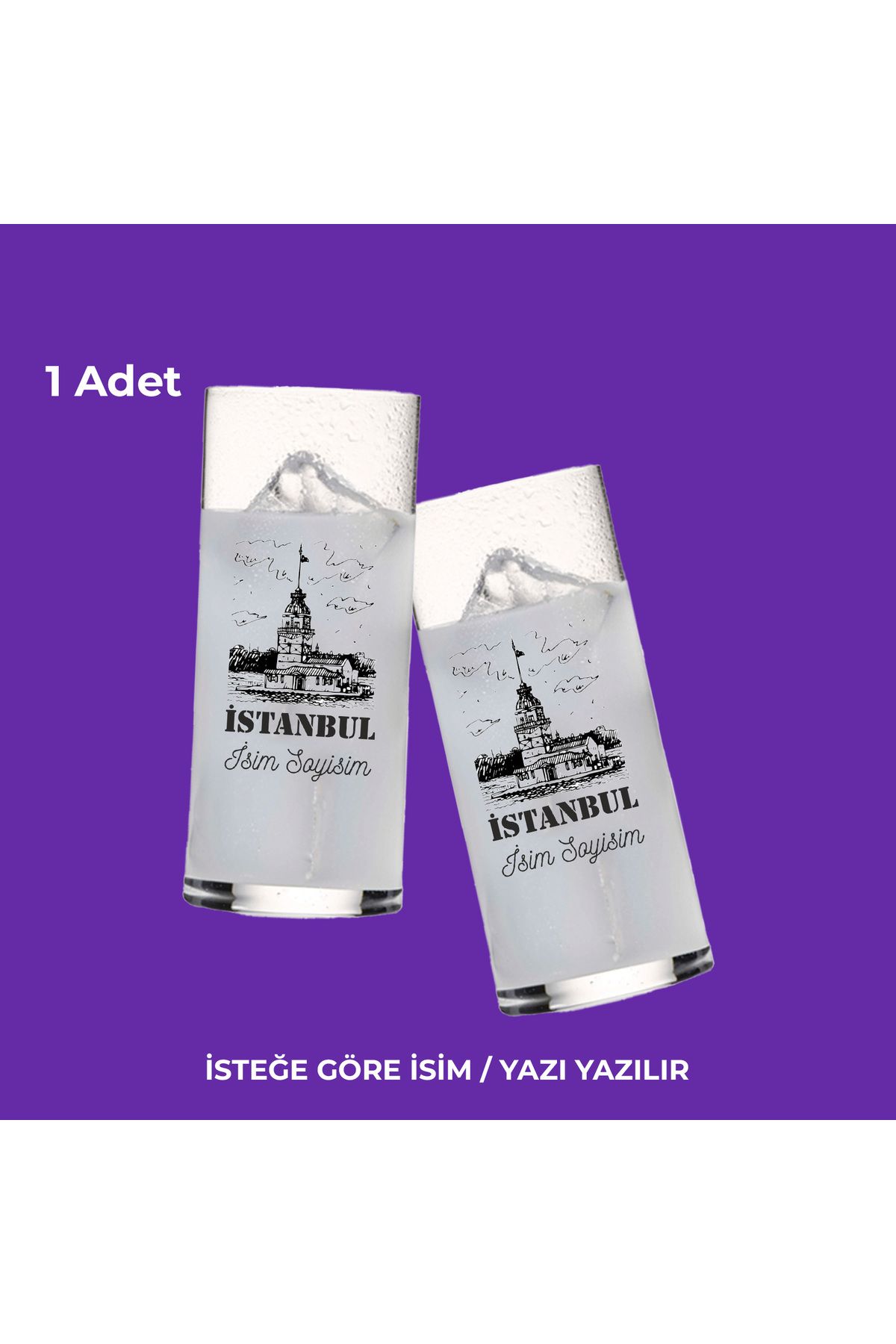 Ceymas Hediyelik İsme Özel Kız Kulesi Tasarımlı Kişiye Özel Bardak