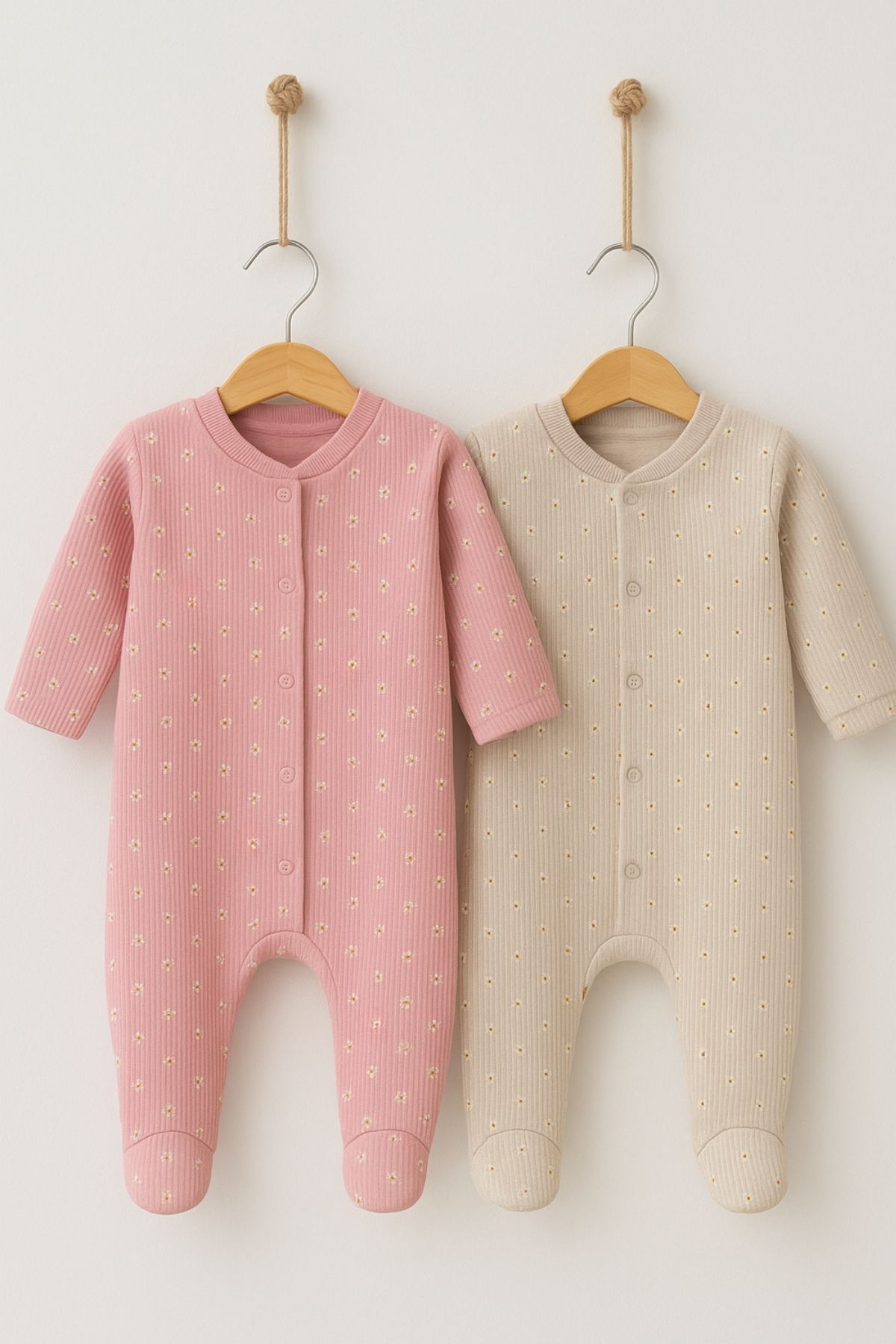 Minytrendy Kız Bebek Yenidoğan Tulum Çiçek Desenli Esnek Çıtçıtlı Tulum Hastane Çıkışı fotoğrafı 2 (önizleme)