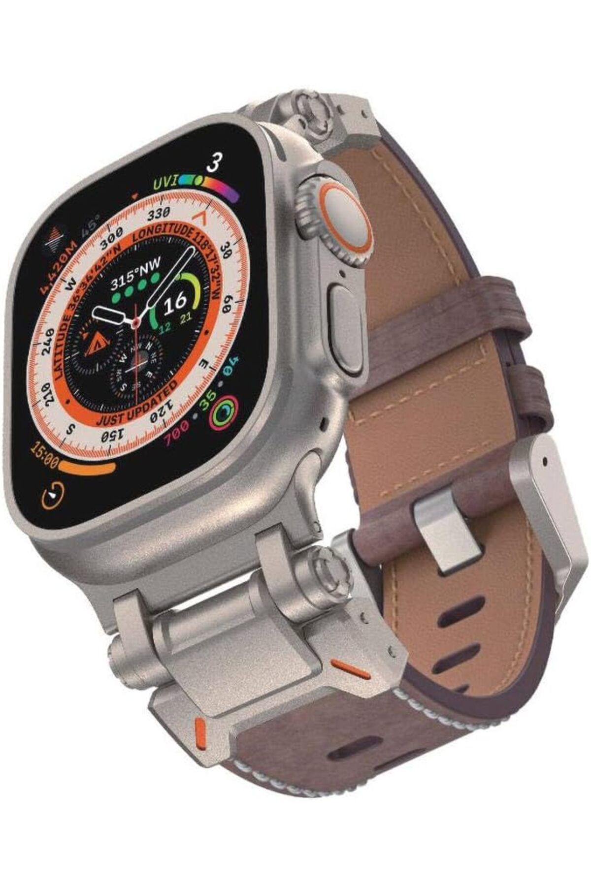 KDROĞLU KDROGLU İle Uyumlu Watch 42mm KRD-114 Metal Başlıklı Suni Deri Kordon Koyu Kahve New Desing 1109