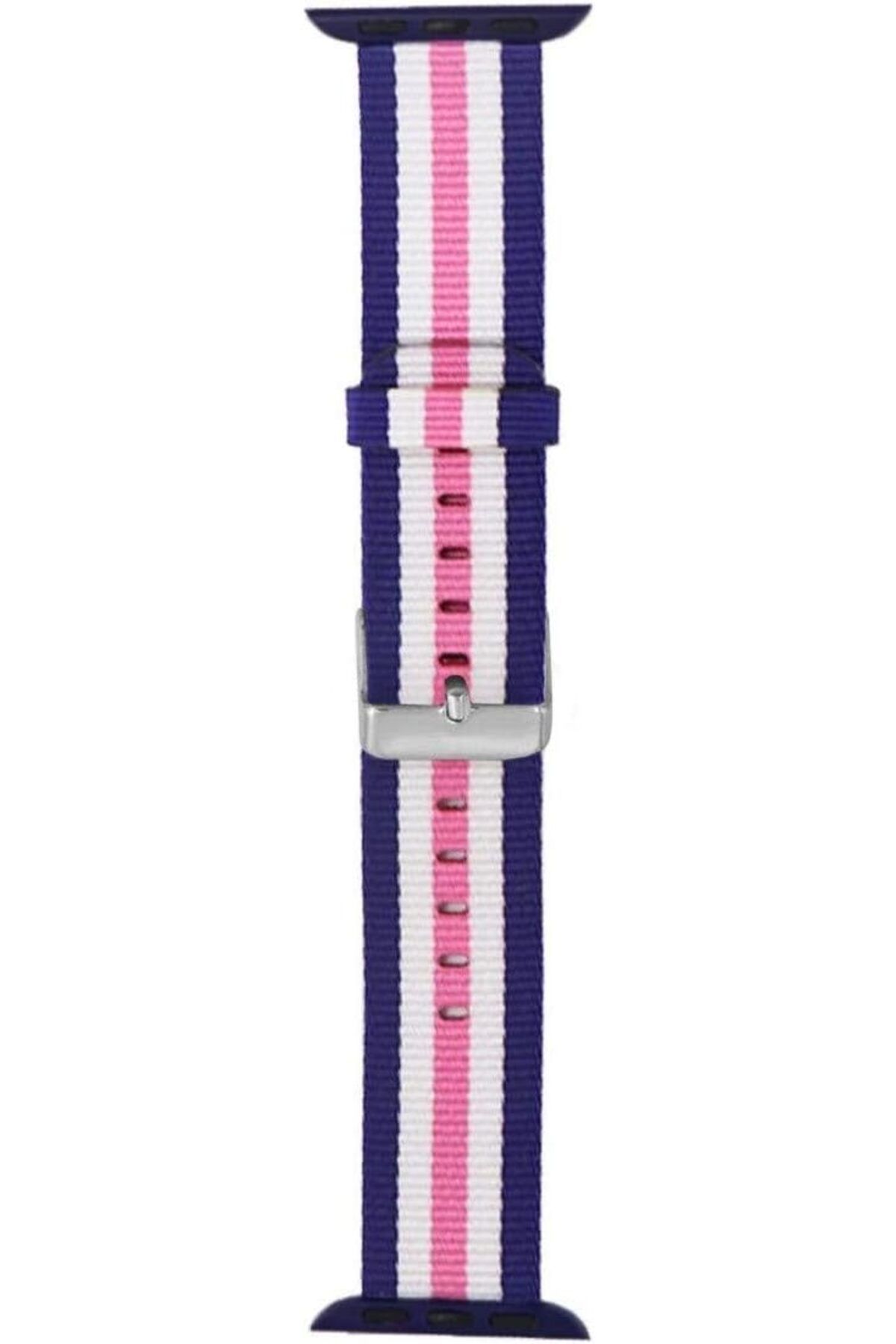 KDROĞLU KDROGLU Watch İçin 42-44 mm Pantheon Şeritli Pembe Beyaz Kayış New Desing 1109836