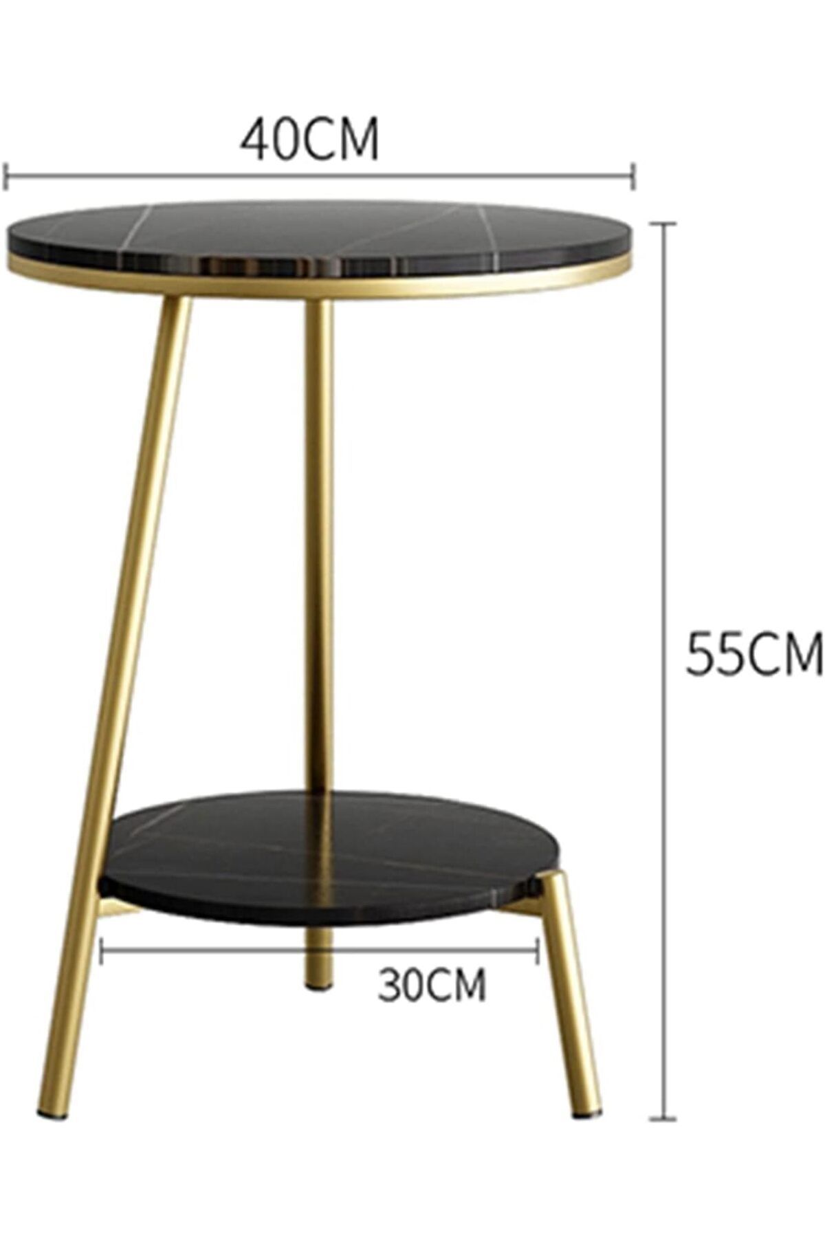 Generic-Metal and marble side table 55x40x30 cm 2
