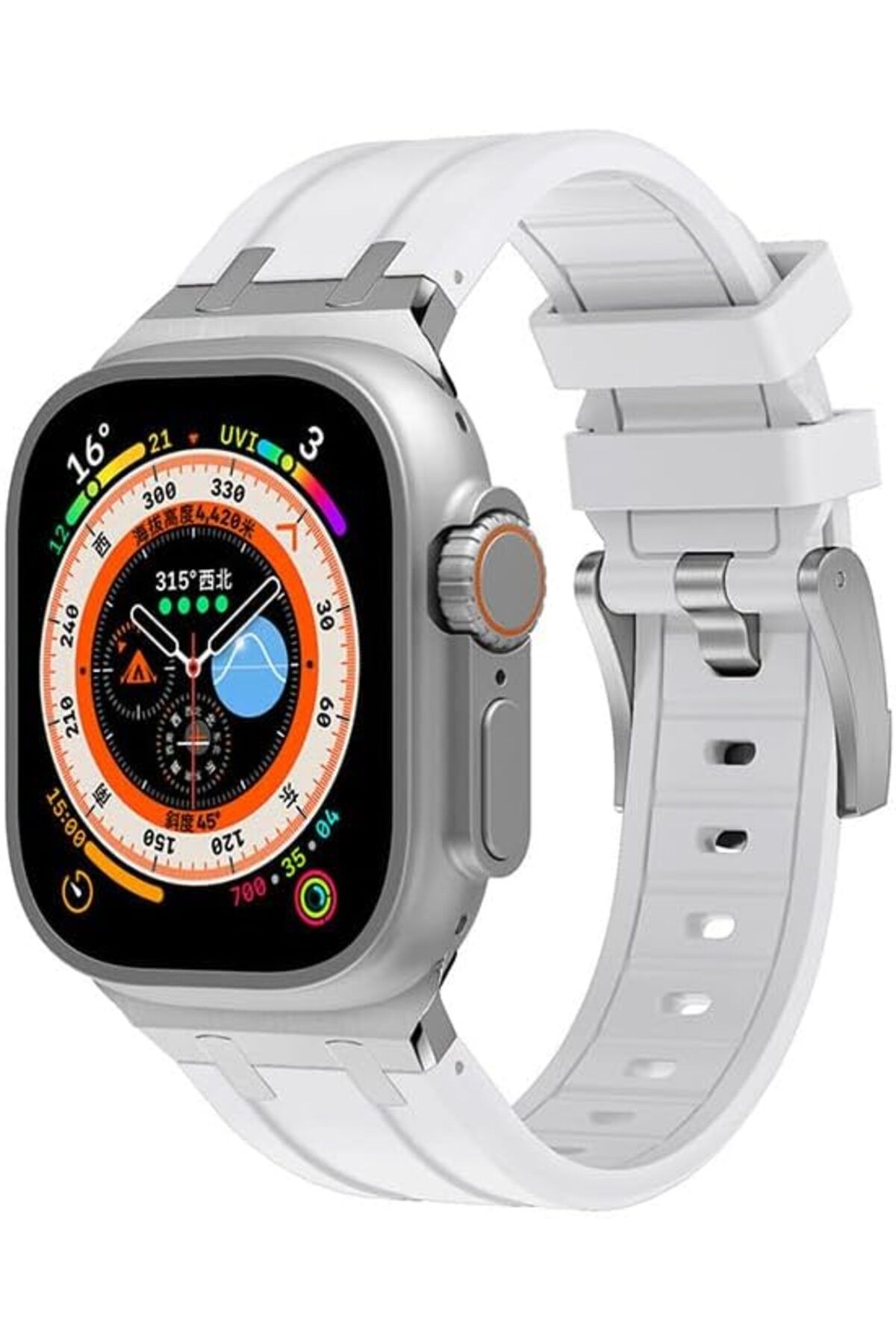 KDROĞLU KDROGLU İle Uyumlu Watch 42mm KRD-89 Silikon Kordon Beyaz New Desing 1109836