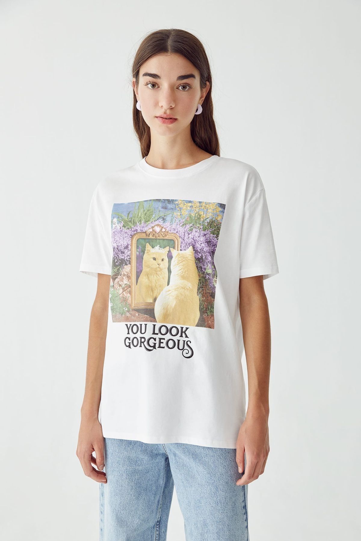 sole stories Oversize Kesim Kısa Kollu Baskılı T-shirt