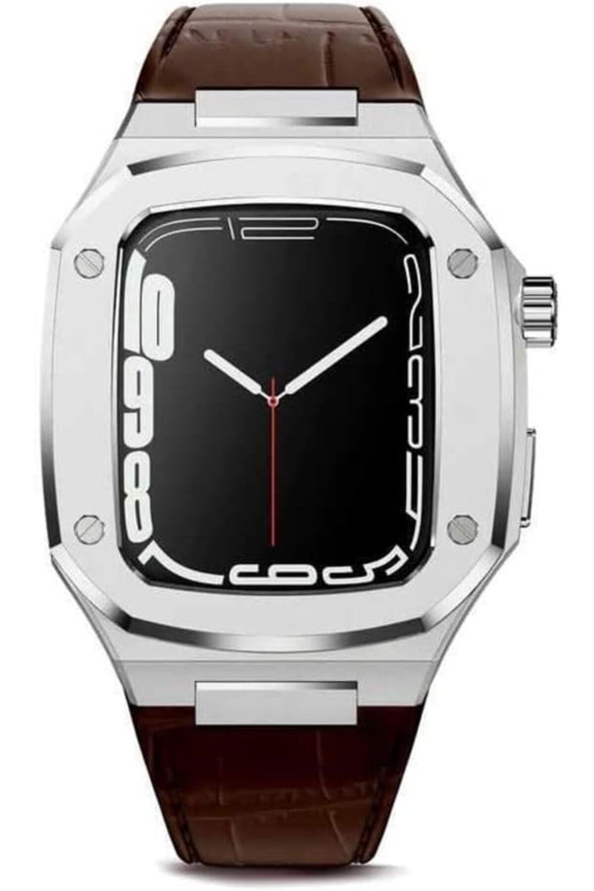 KDROĞLU GEÇMEZ İle Uyumlu Watch 44mm KRD-67 Kordon Kahverengi-Gümüş AVM 1114477