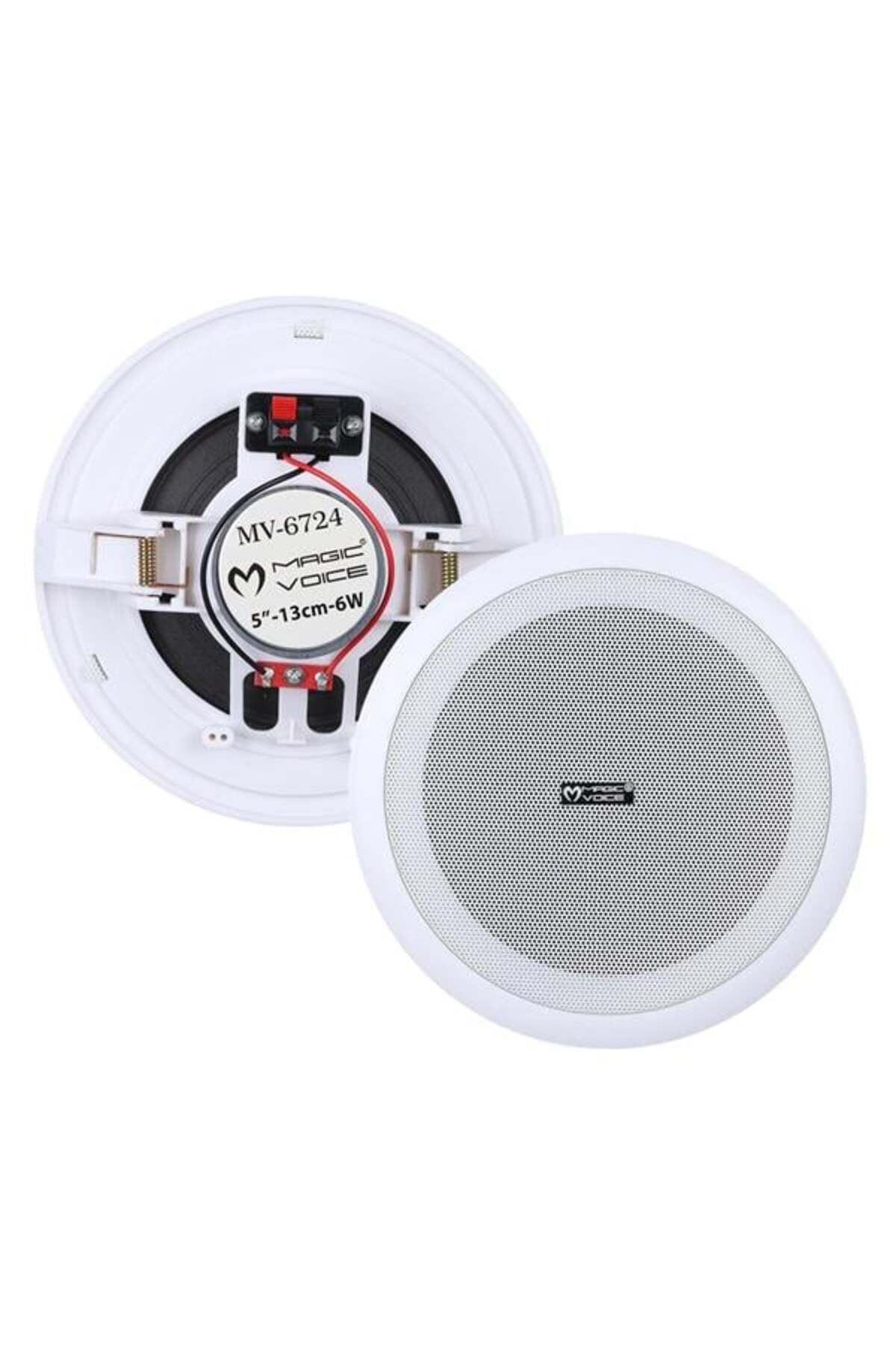 ÖYKÜ VE YİĞİT Magicvoice MV-6724 13 CM 6 Watt 8 Ohm 5" Beyaz Trafosuz Alçıpan Hoparlör