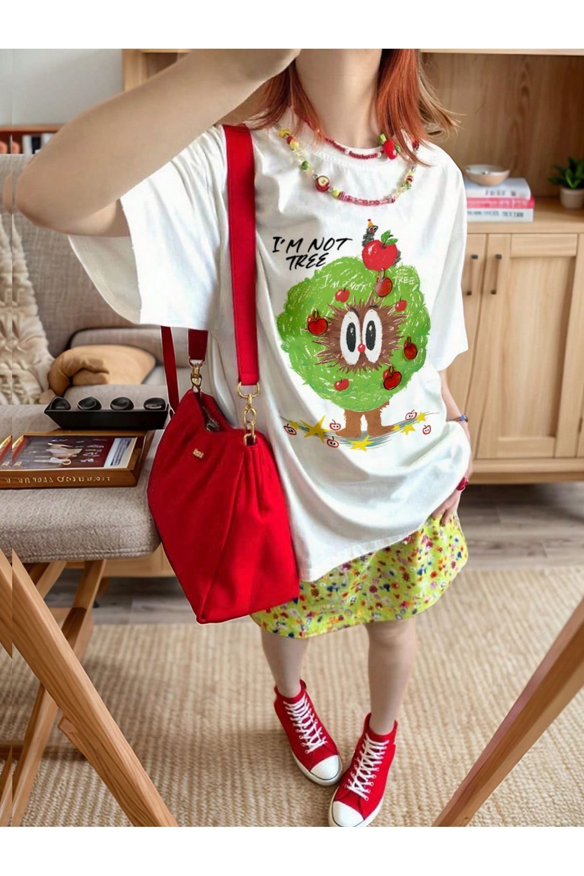 sole stories Oversize Kesim Kısa Kollu Baskılı T-shirt