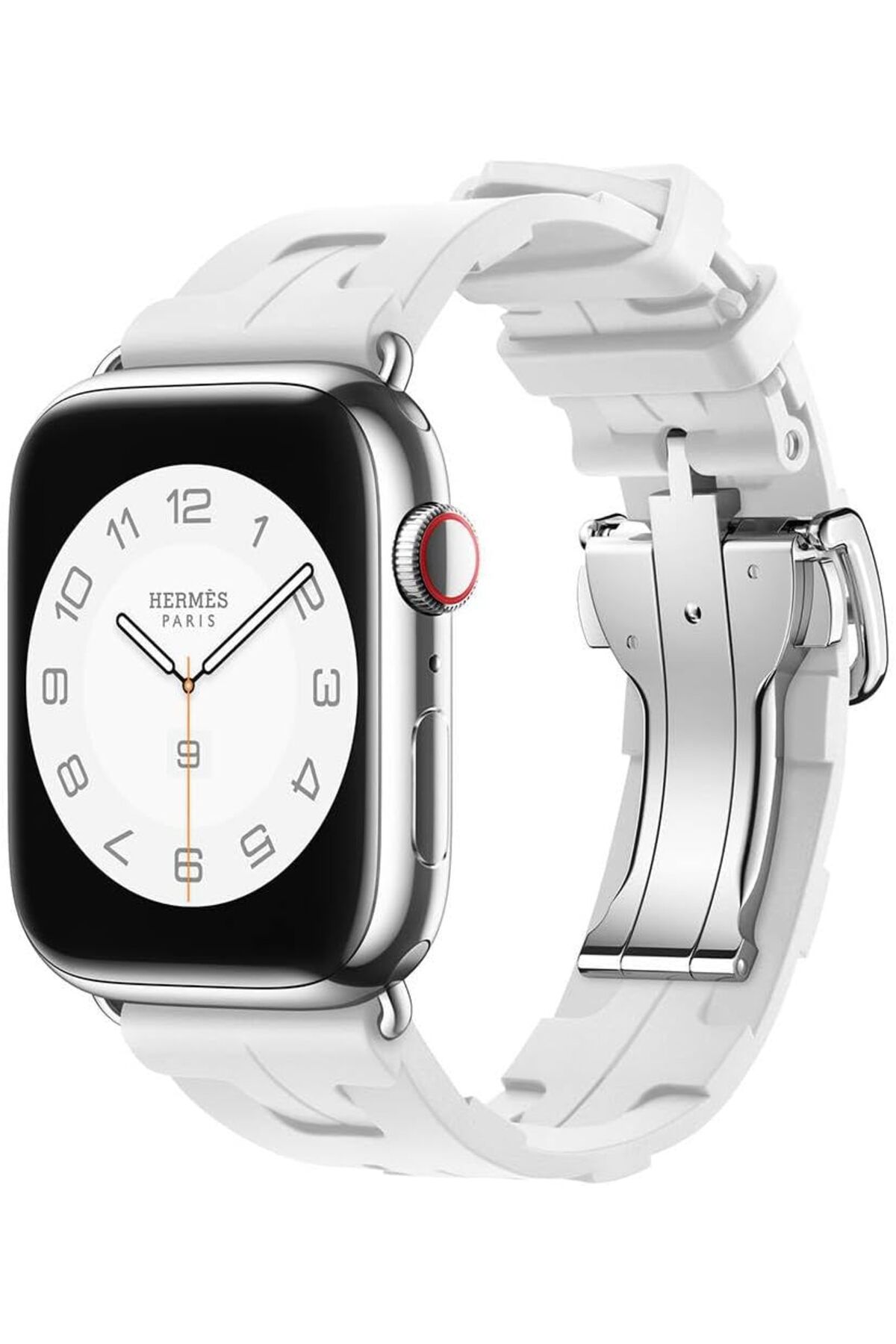 KDROĞLU KDROGLU İle Uyumlu Watch 38mm/40mm Spor Görünümlü KRD-94 Silikon Kordon Beyaz New Desing 110983