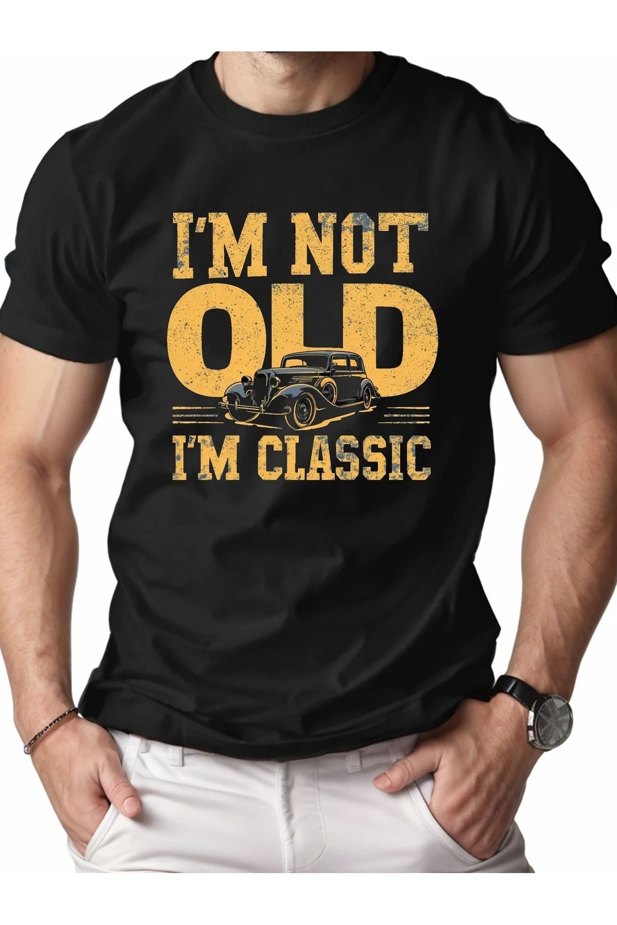 Massgai Unisex I'm Not Old Classic Baskılı Oversize %100 Pamuk T-shirt