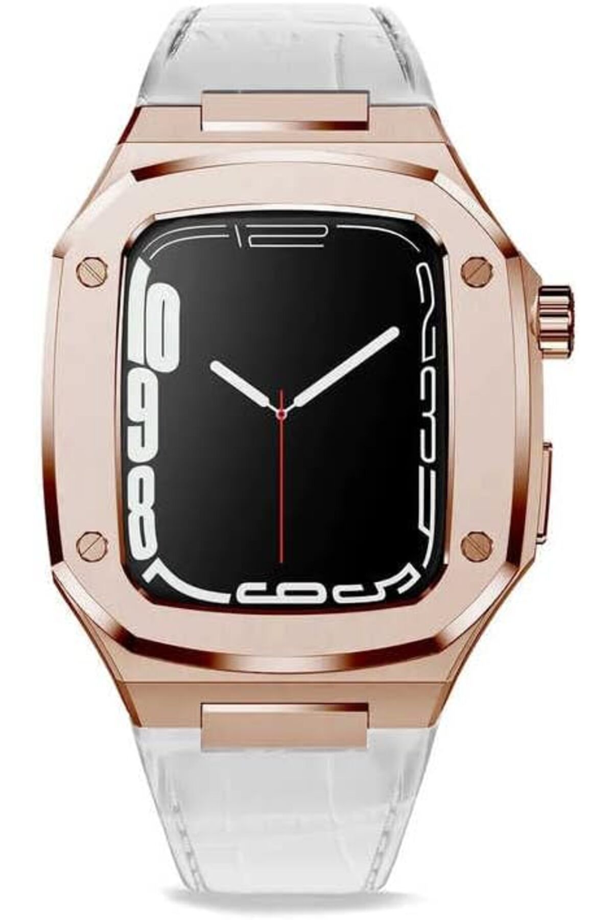 ÇAĞUR KDROGLU İle Uyumlu Watch 44mm KRD-67 Kordon Beyaz-Rose Gold YENİ 1109945