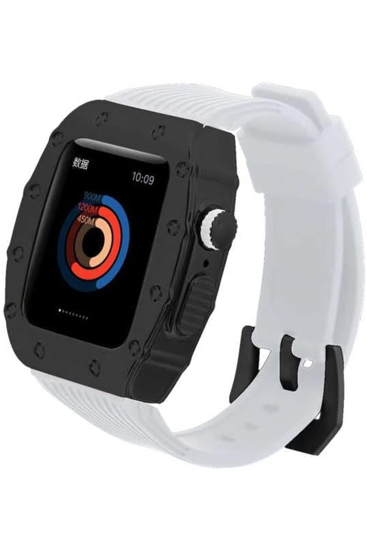 KDROĞLU KDROGLU İle Uyumlu Watch 44mm KRD-65 Kordon Beyaz-Siyah New Desing 1109836