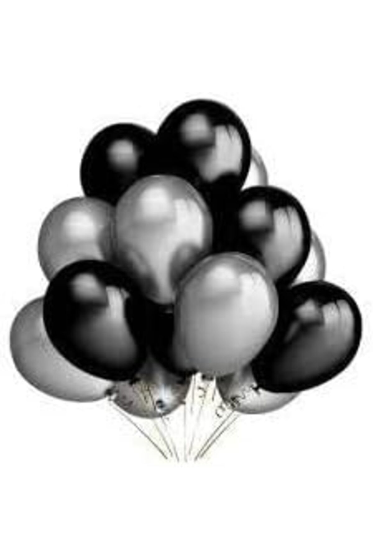 STOREMAX htpshopmx Marifetlerim - Gümüş Siyah Metalik Balon 12 inch 10 Adet str http 1092444